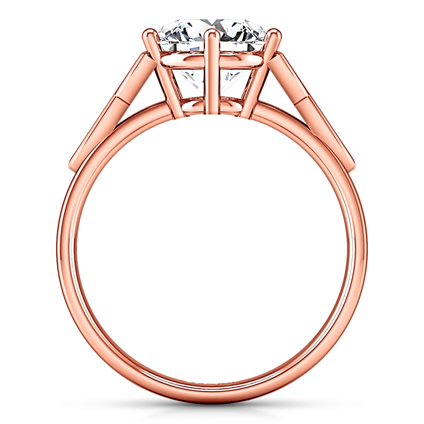 Solitaire Diamond Engagement Ring Fiona Celtic Knot 14K Rose Gold - Image 3