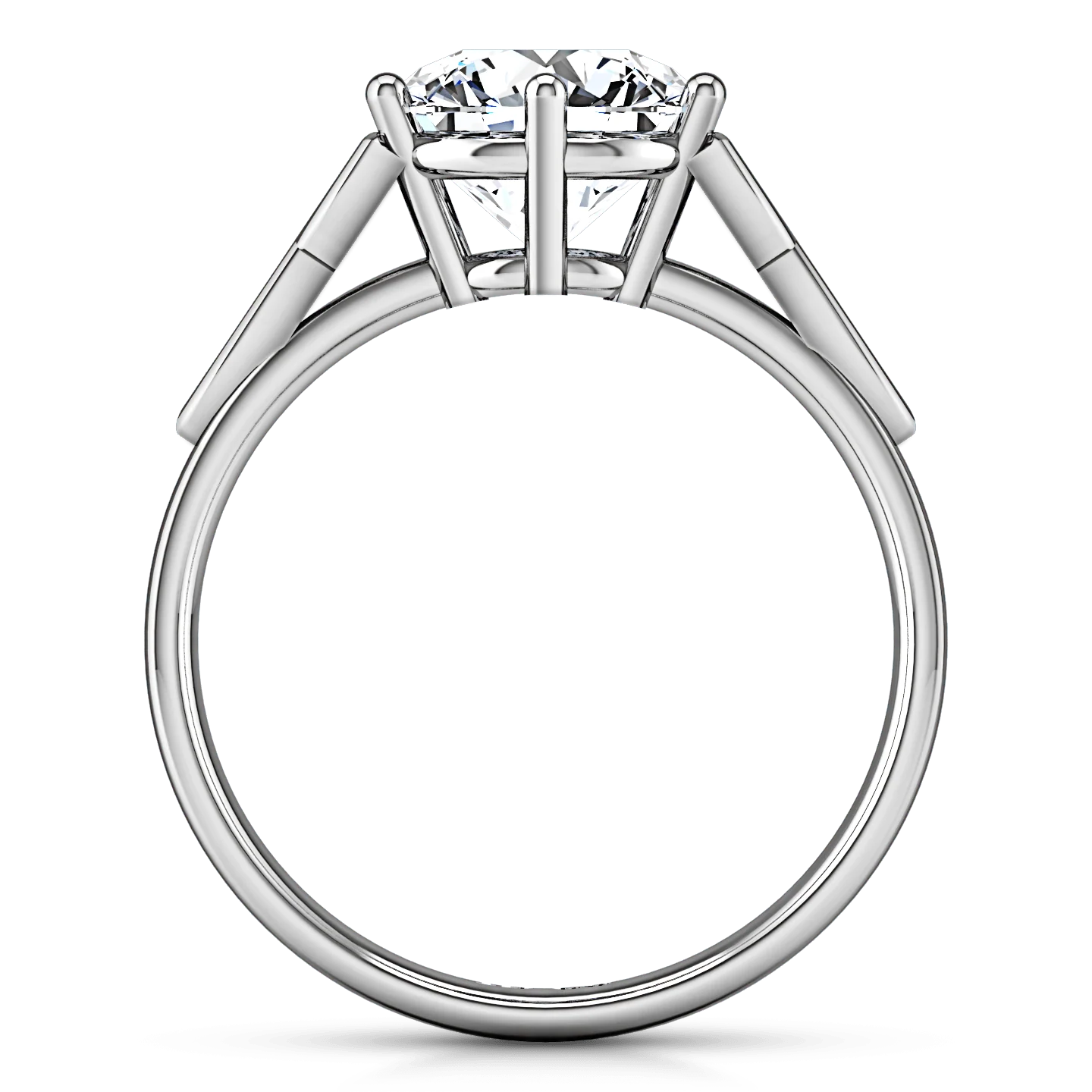 Round Diamond Solitaire Engagement Ring Fiona Celtic Knot 14K White Gold - Image 3