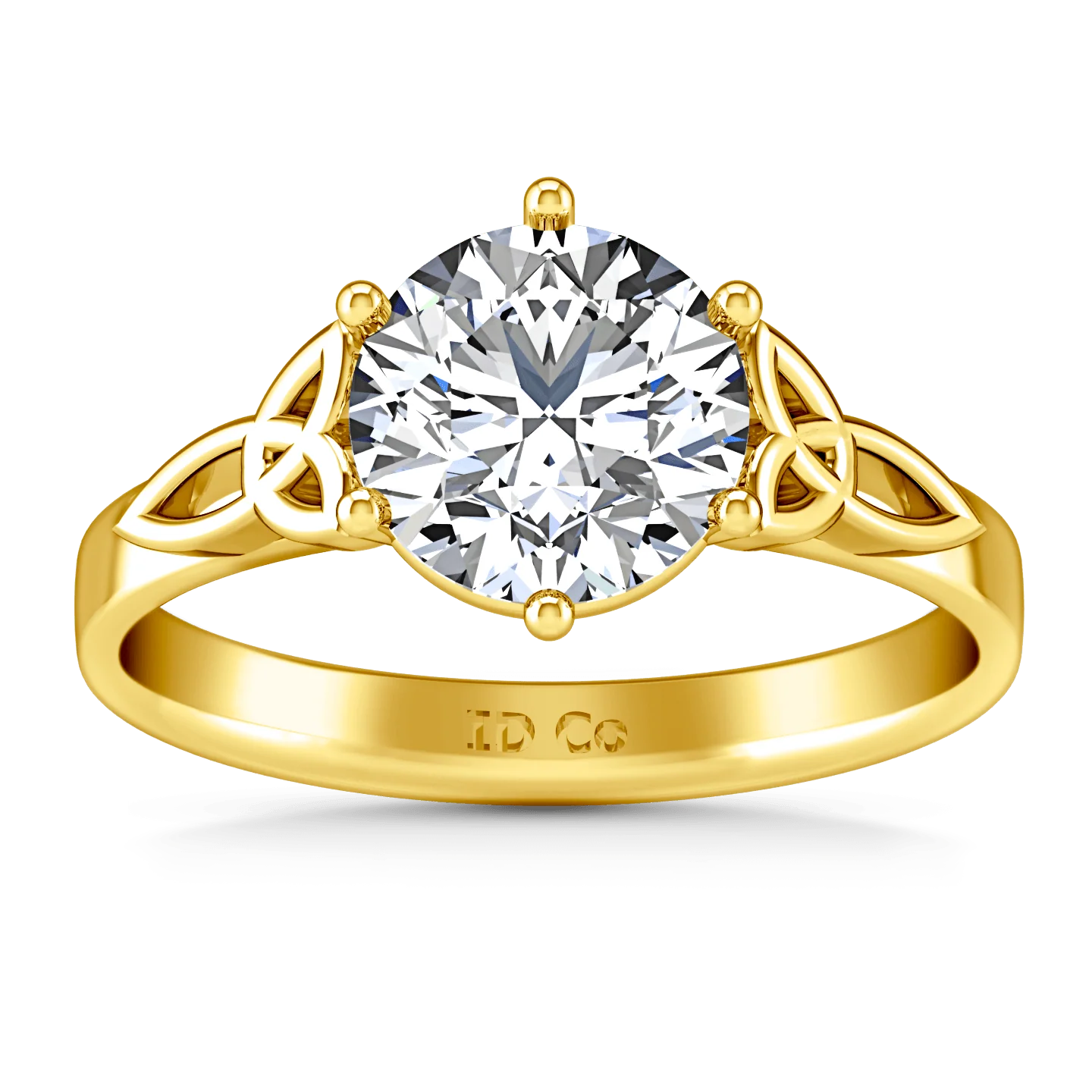 Solitaire Diamond Engagement Ring Fiona Celtic Knot 14K Yellow Gold