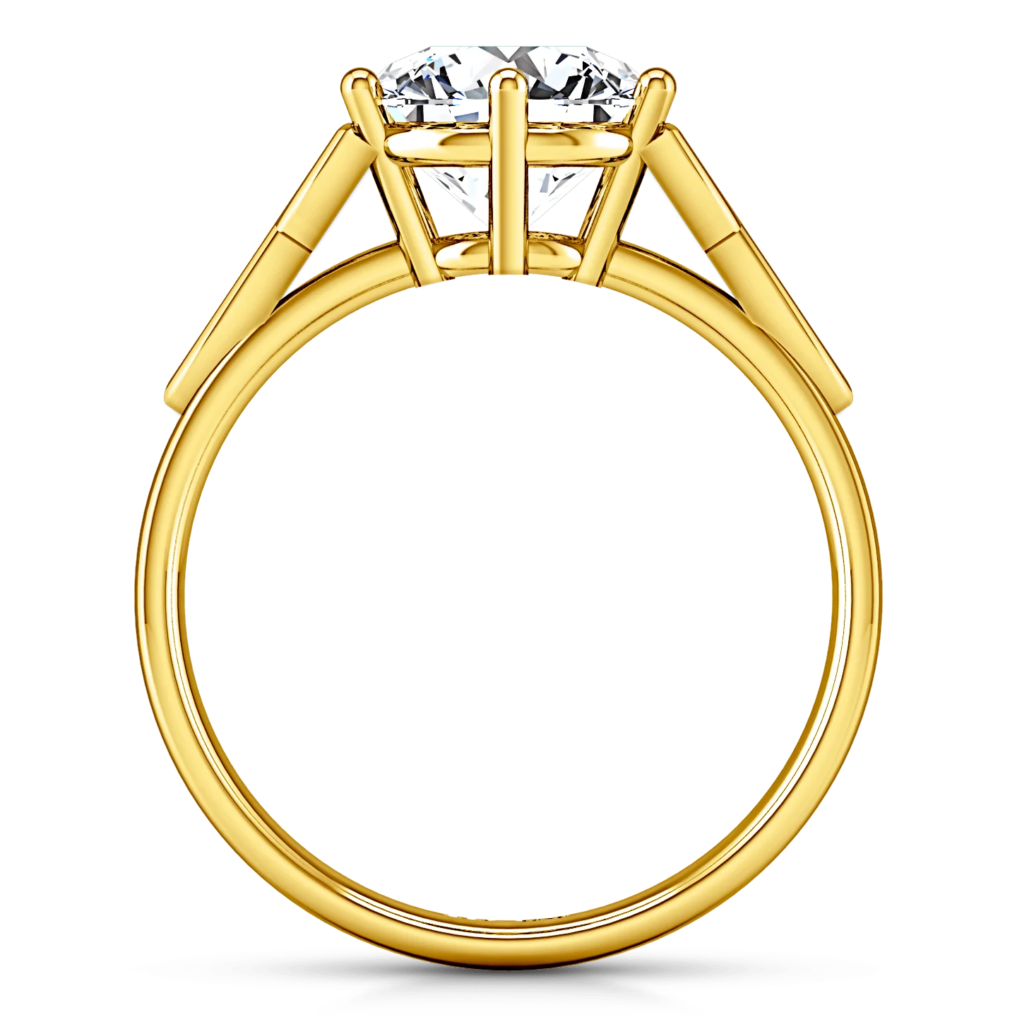 Solitaire Diamond Engagement Ring Fiona Celtic Knot 14K Yellow Gold - Image 3