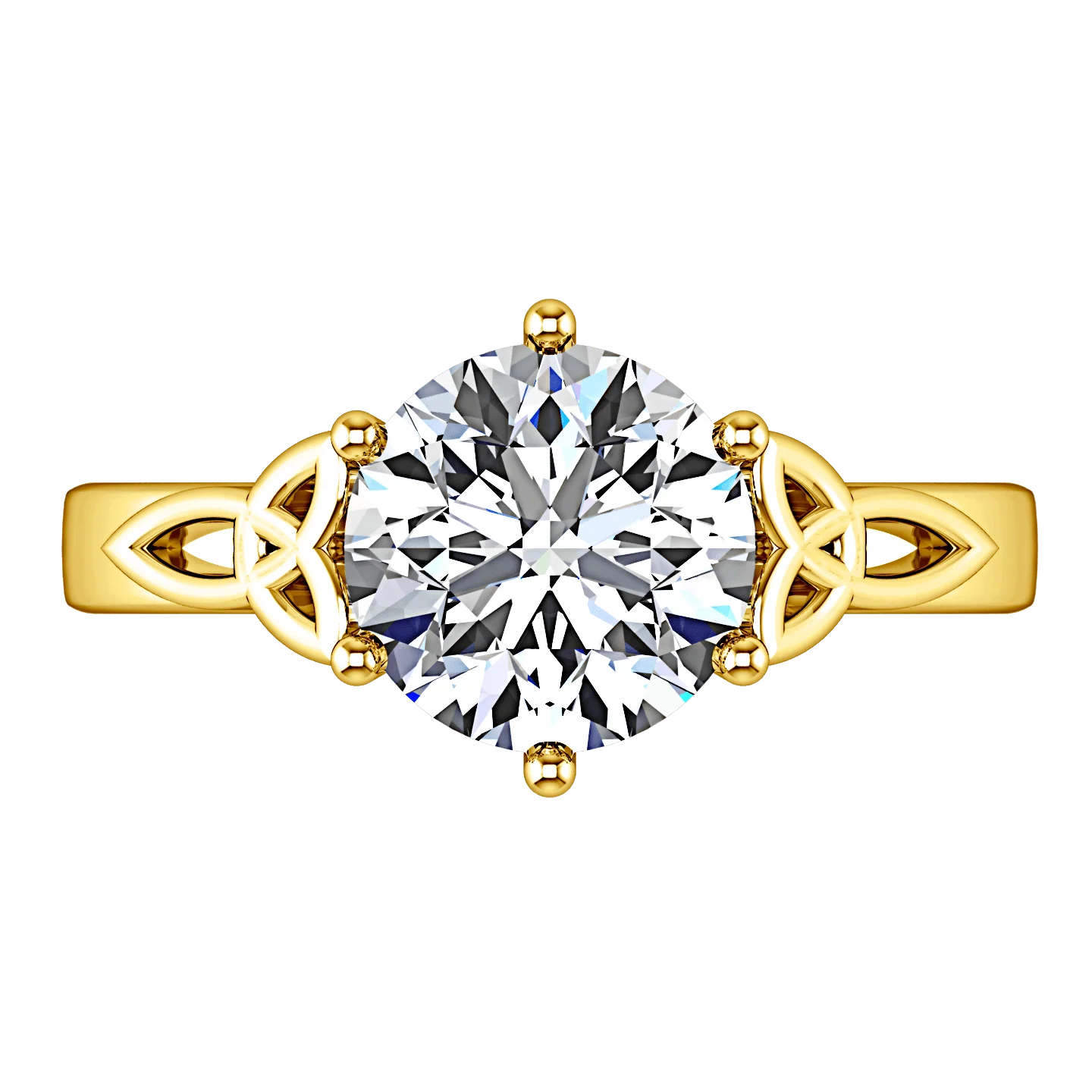 Solitaire Diamond Engagement Ring Fiona Celtic Knot 14K Yellow Gold - Image 4