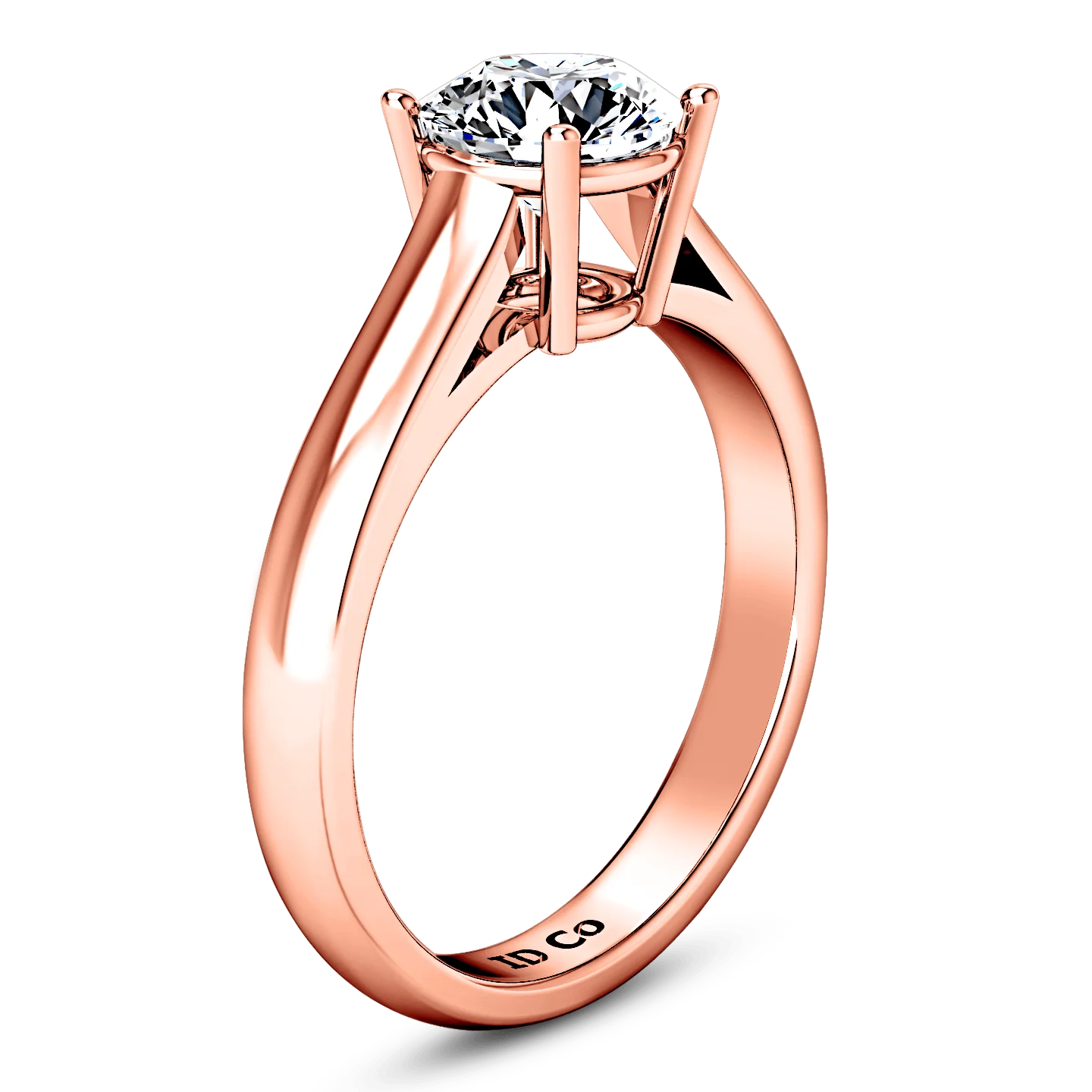 Solitaire Diamond Engagement Ring Chiara 14K Rose Gold - Image 2