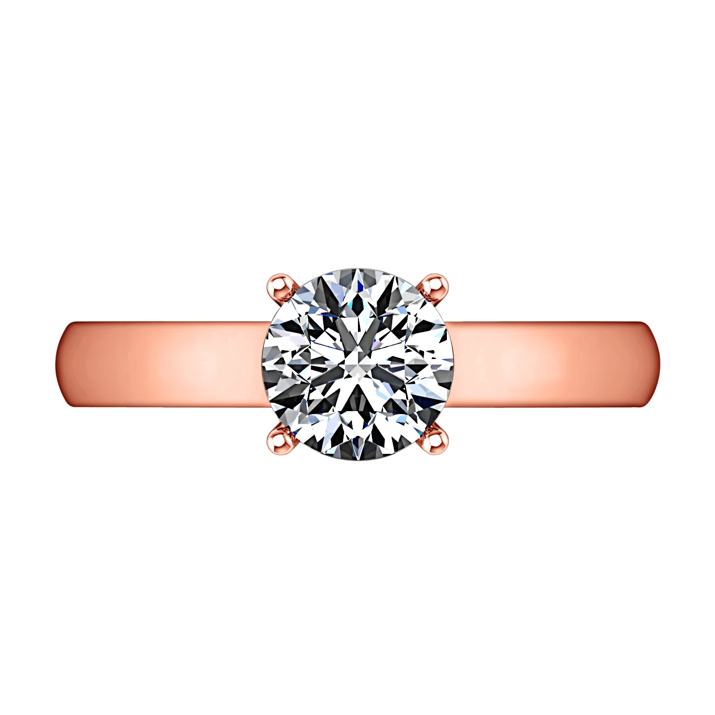 Solitaire Diamond Engagement Ring Chiara 14K Rose Gold - Image 3