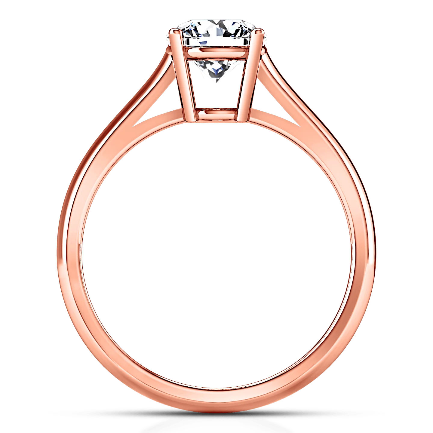 Solitaire Diamond Engagement Ring Chiara 14K Rose Gold - Image 4