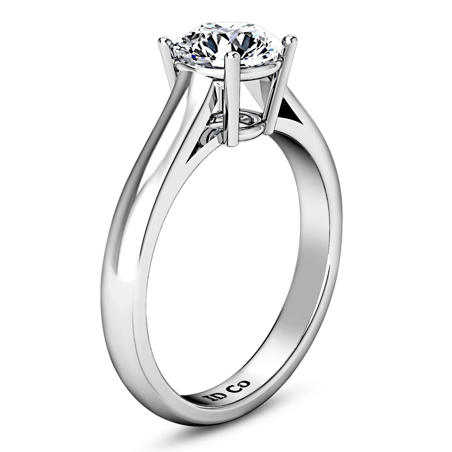 Round Diamond Solitaire Engagement Ring Chiara 14K White Gold - Image 2