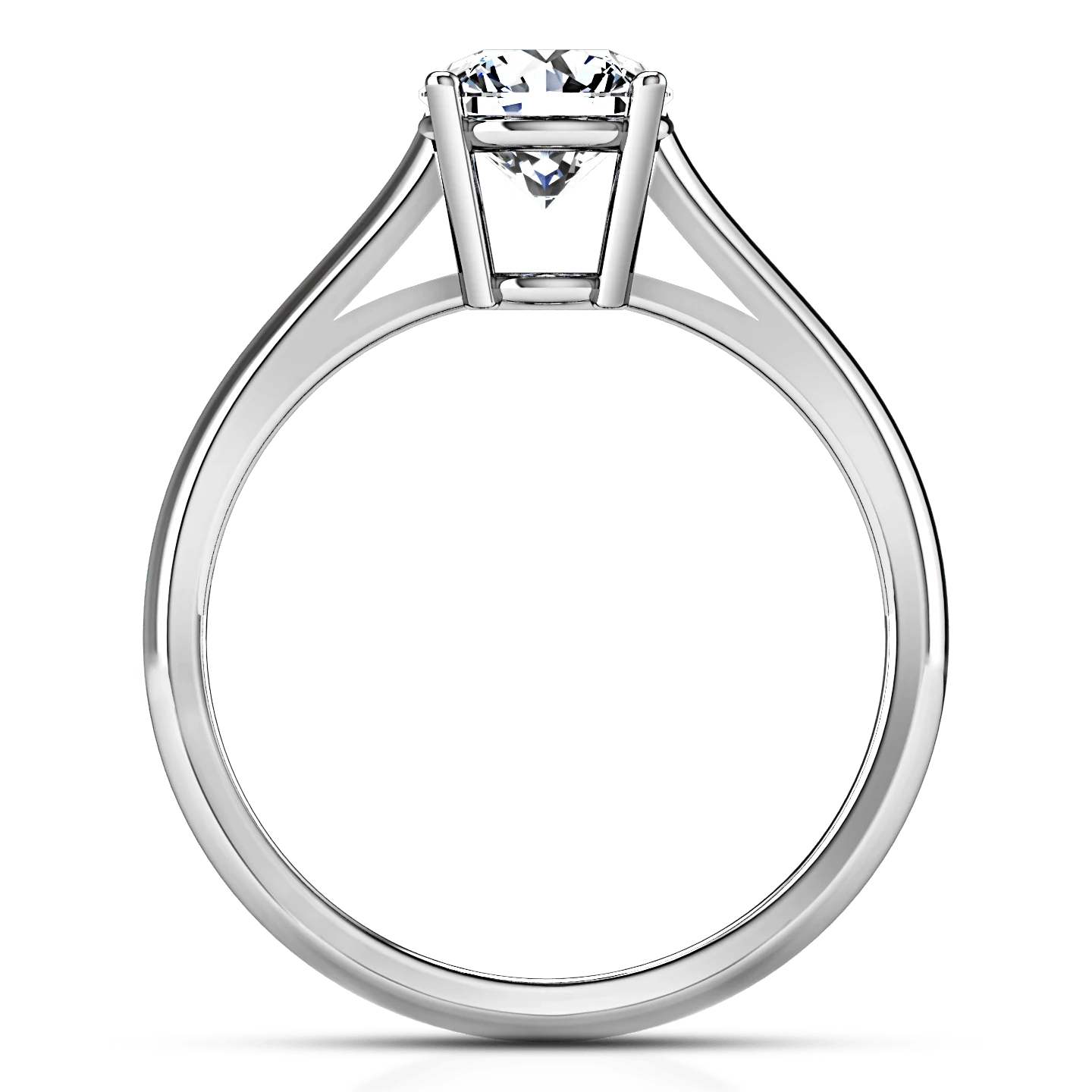 Round Diamond Solitaire Engagement Ring Chiara 14K White Gold - Image 4