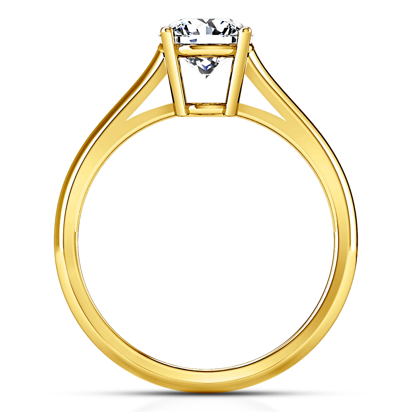 Solitaire Diamond Engagement Ring Chiara 14K Yellow Gold - Image 3