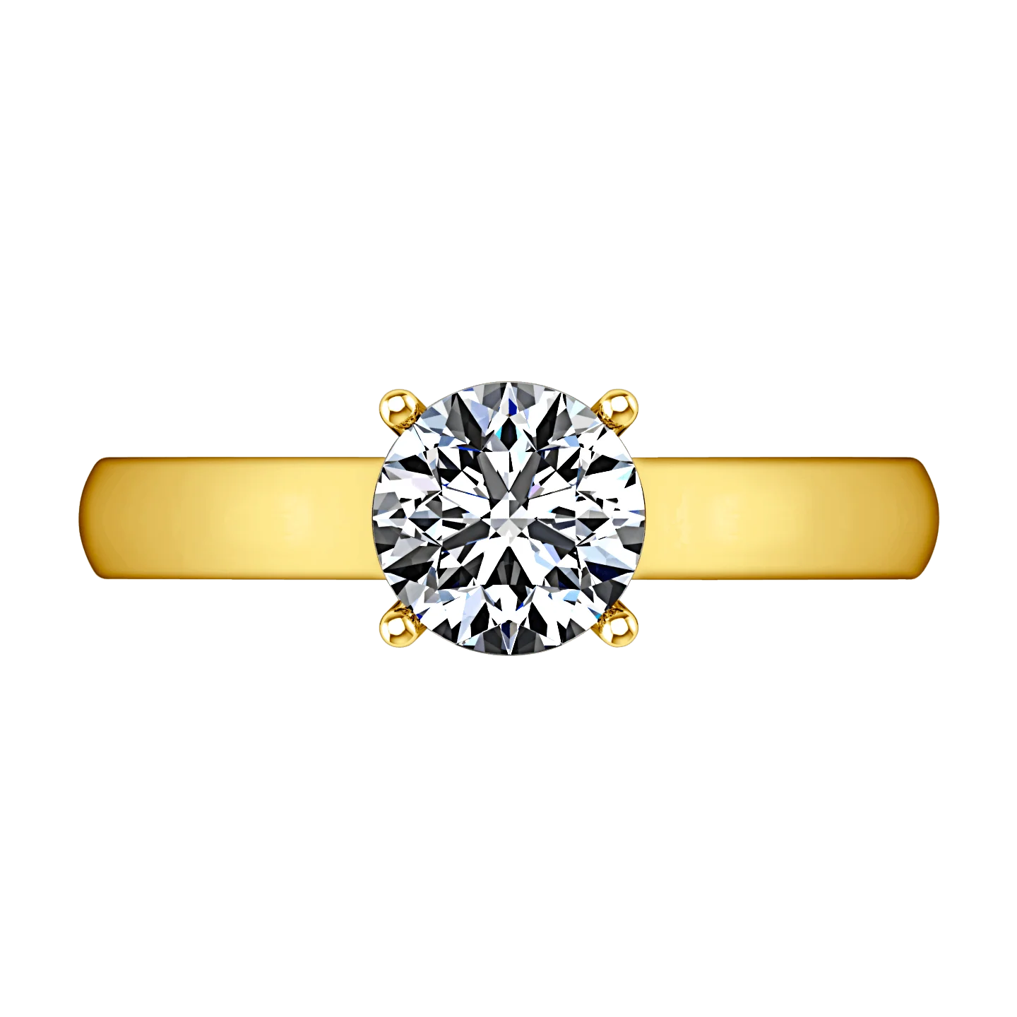 Solitaire Diamond Engagement Ring Chiara 14K Yellow Gold - Image 4