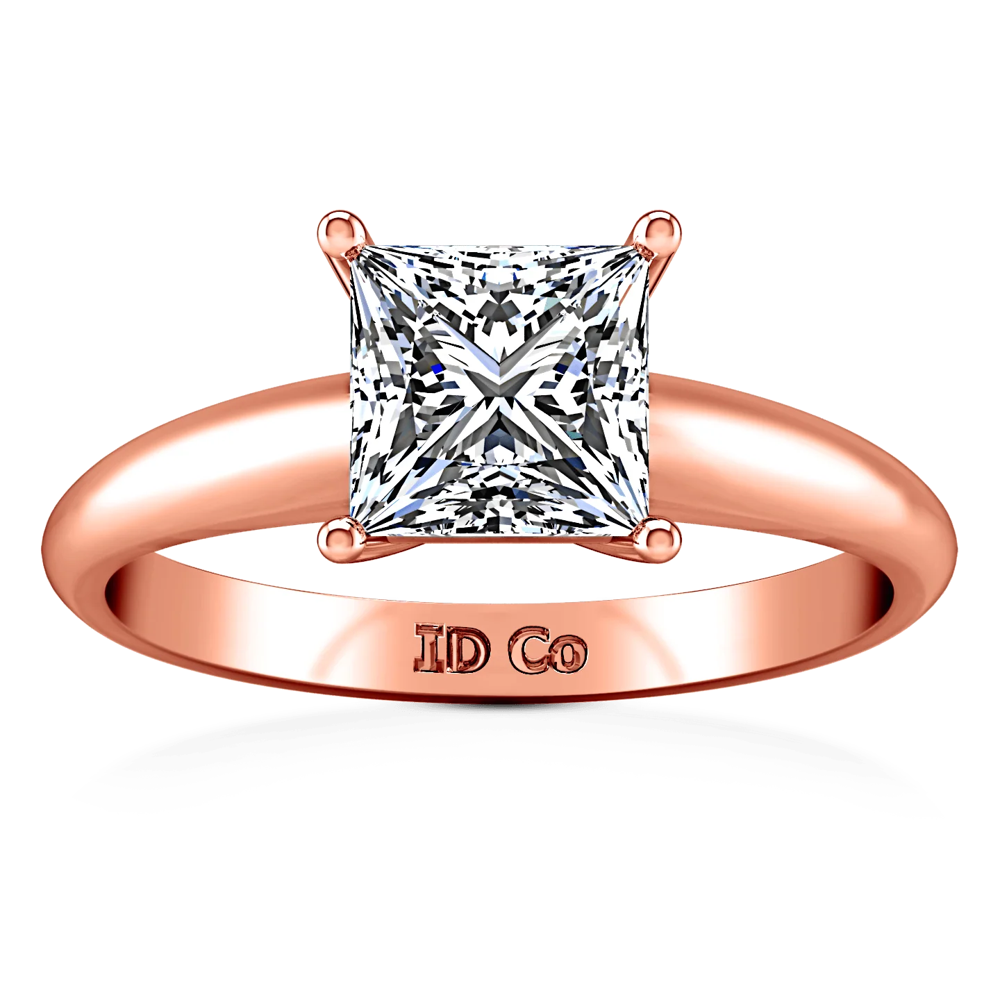 Solitaire Diamond Princess Cut Engagement Ring Cindy 14K Rose Gold