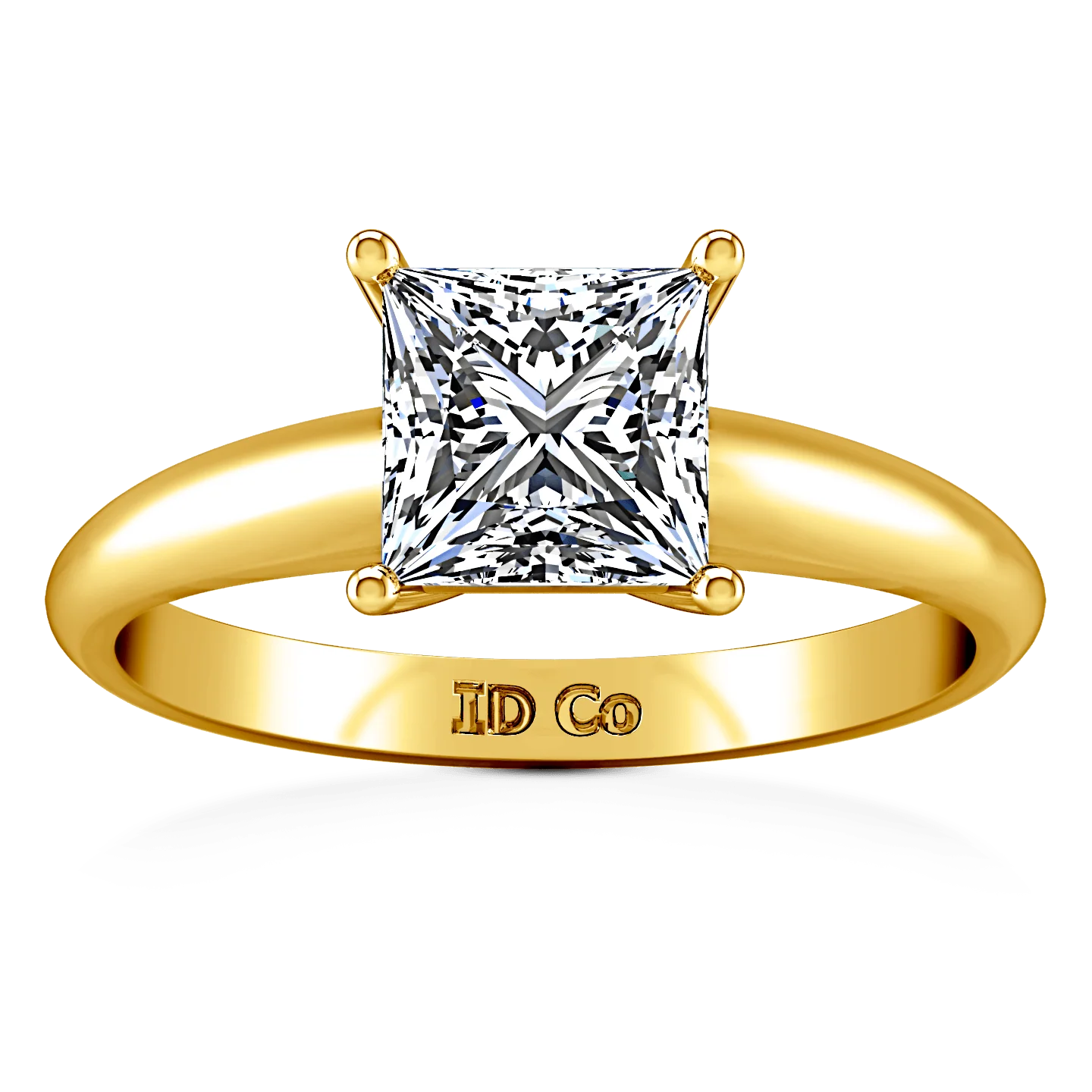 Solitaire Diamond Princess Cut Engagement Ring Cindy 14K Yellow Gold