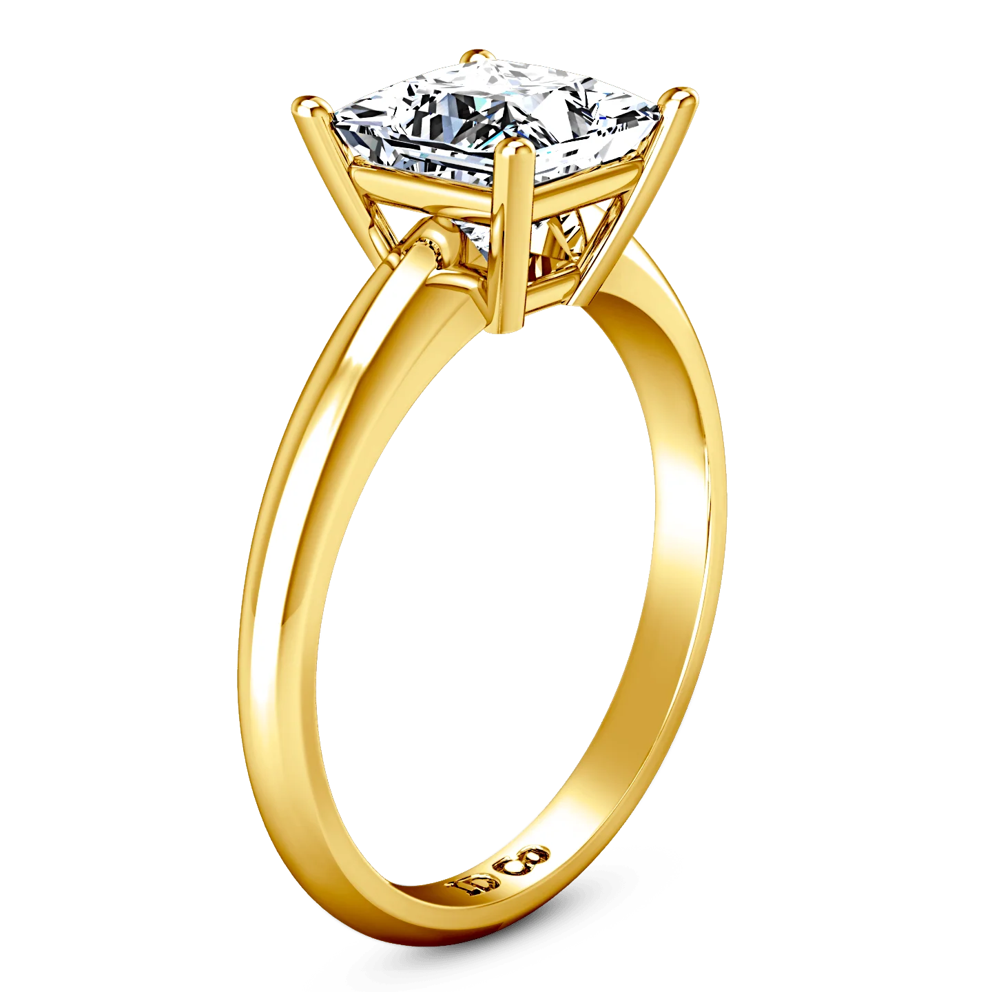 Solitaire Diamond Princess Cut Engagement Ring Cindy 14K Yellow Gold - Image 2