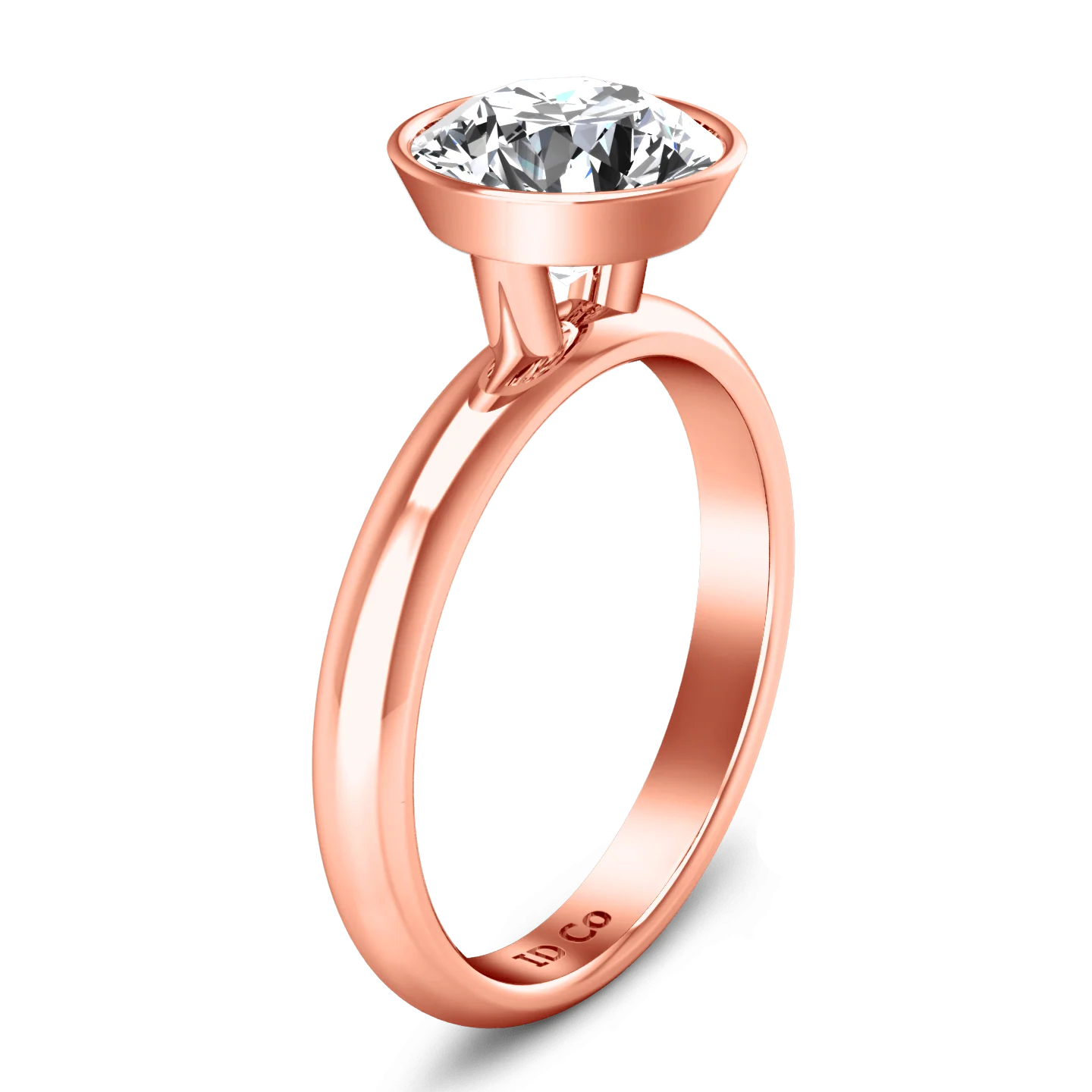 Solitaire Diamond Engagement Ring Contempo 14K Rose Gold - Image 2
