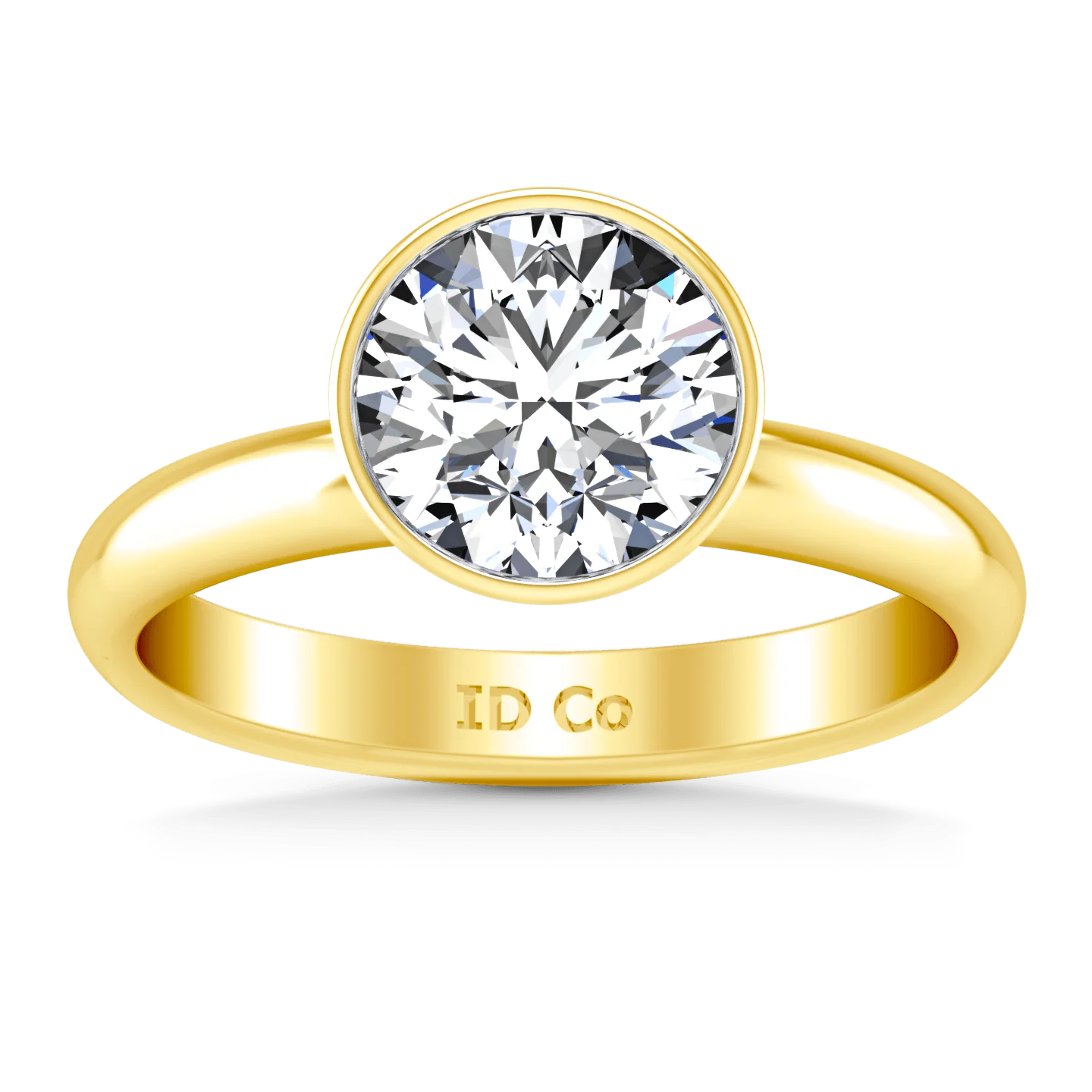 Solitaire Diamond Engagement Ring Contempo 14K Yellow Gold