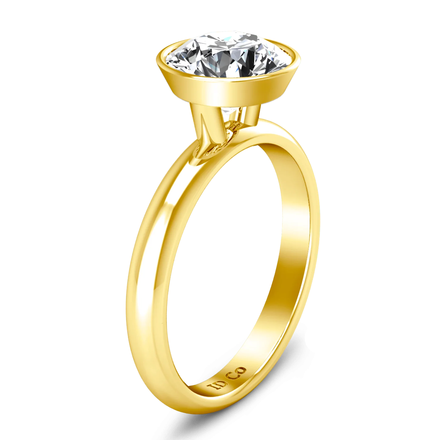 Solitaire Diamond Engagement Ring Contempo 14K Yellow Gold - Image 2