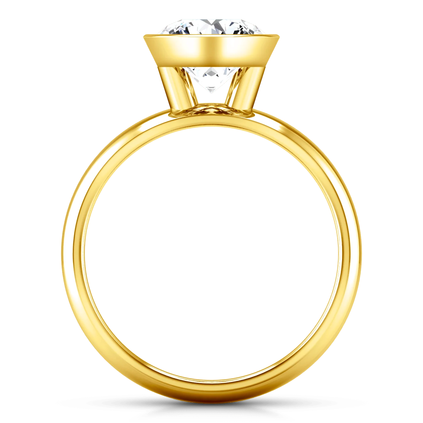 Solitaire Diamond Engagement Ring Contempo 14K Yellow Gold - Image 3