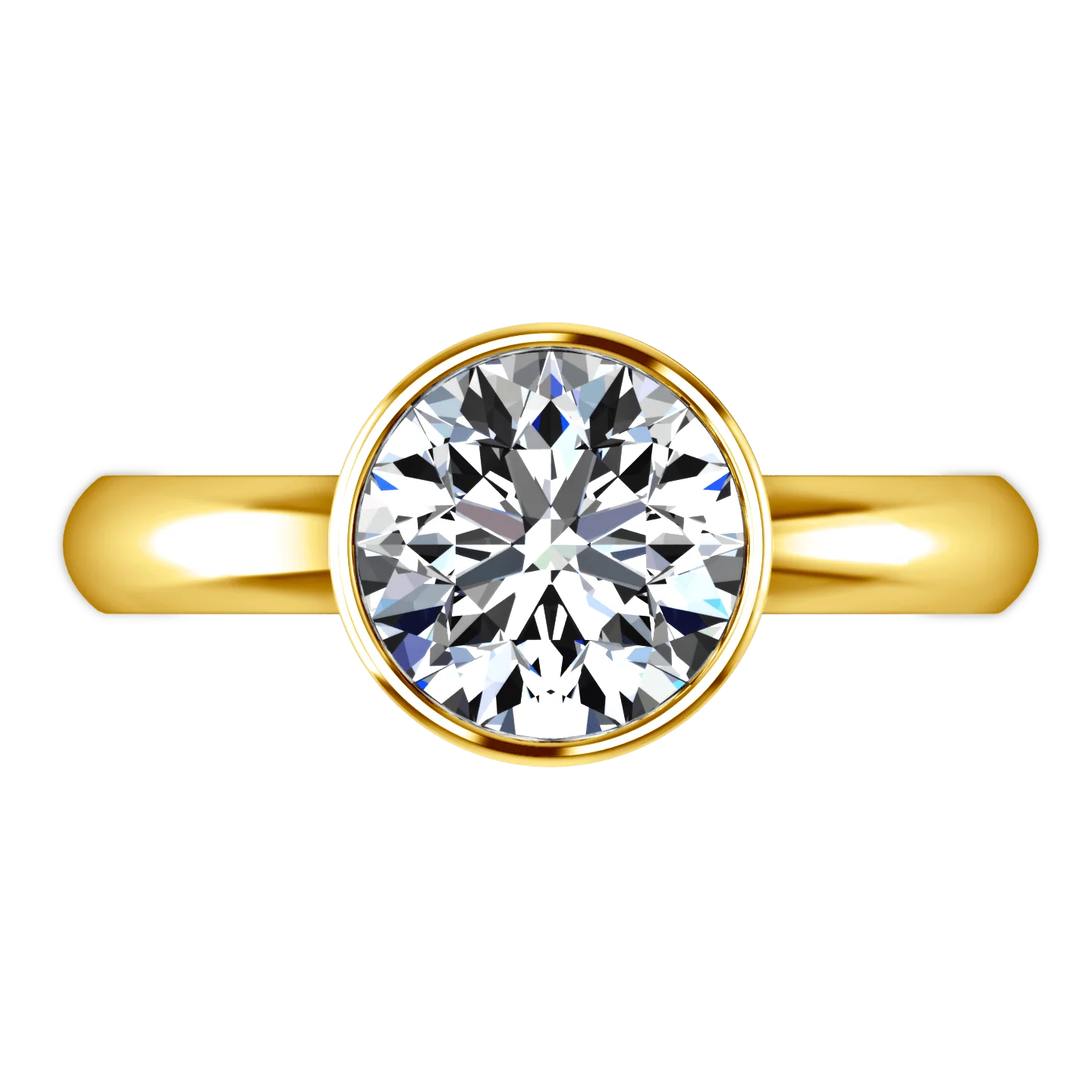 Solitaire Diamond Engagement Ring Contempo 14K Yellow Gold - Image 4
