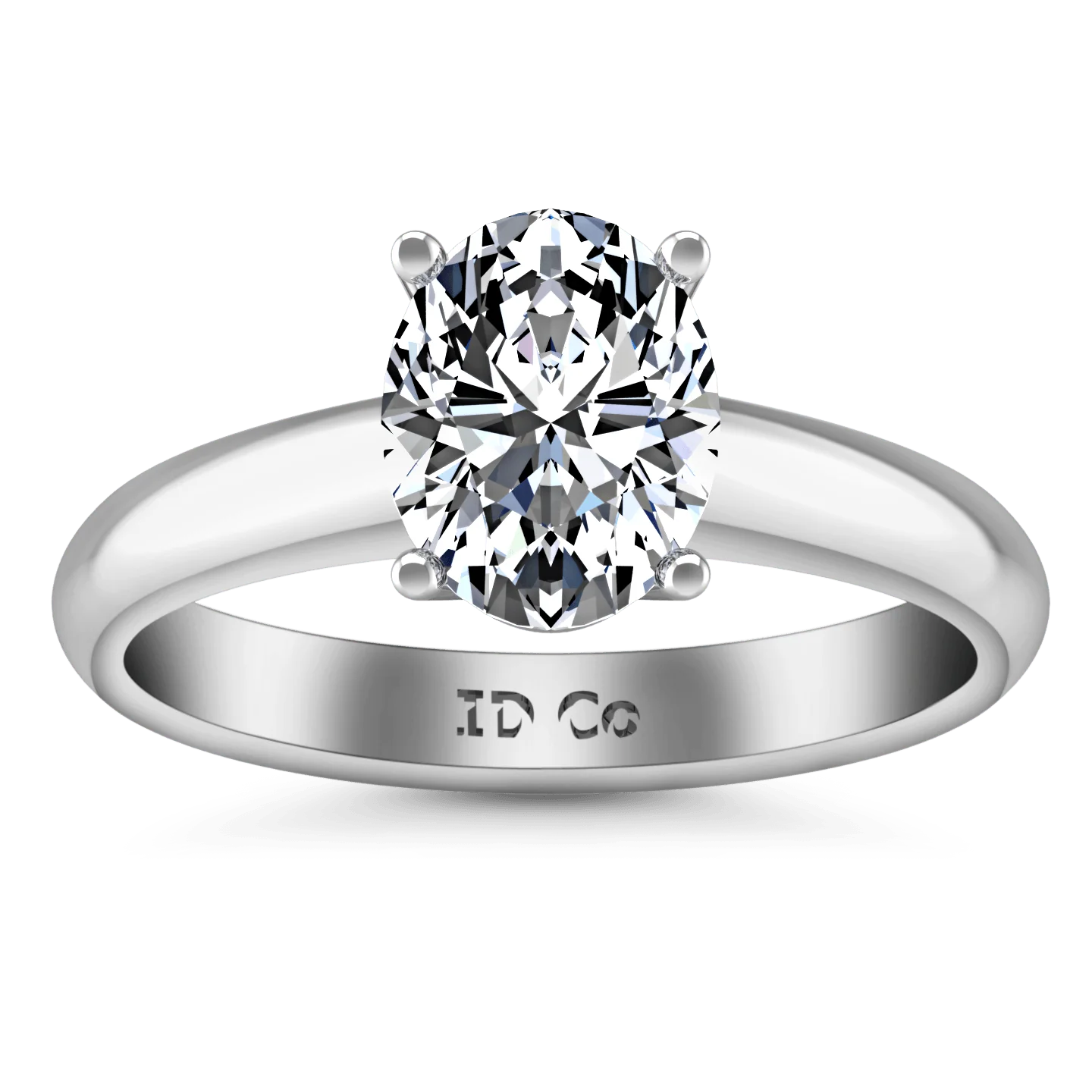 Oval Diamond Solitaire Engagement Ring Daniela 14K White Gold