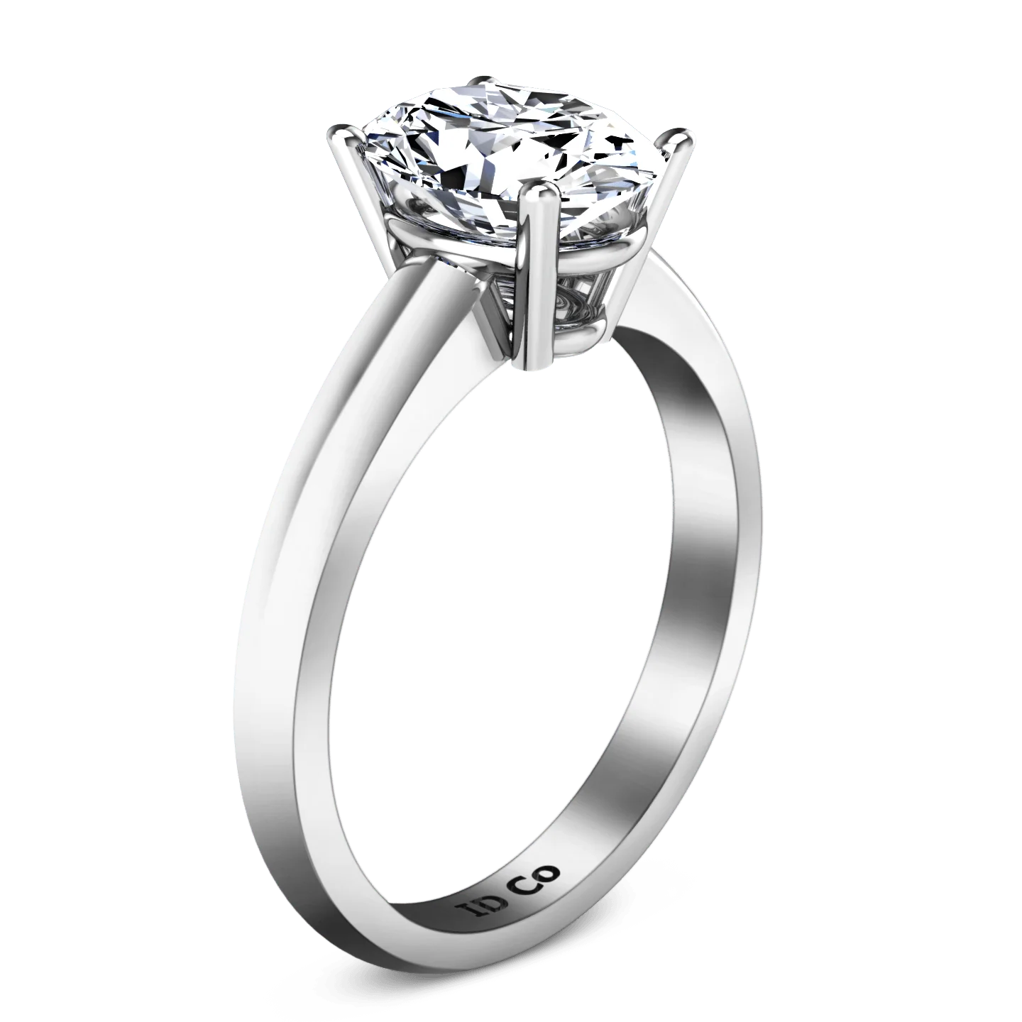 Oval Diamond Solitaire Engagement Ring Daniela 14K White Gold - Image 2