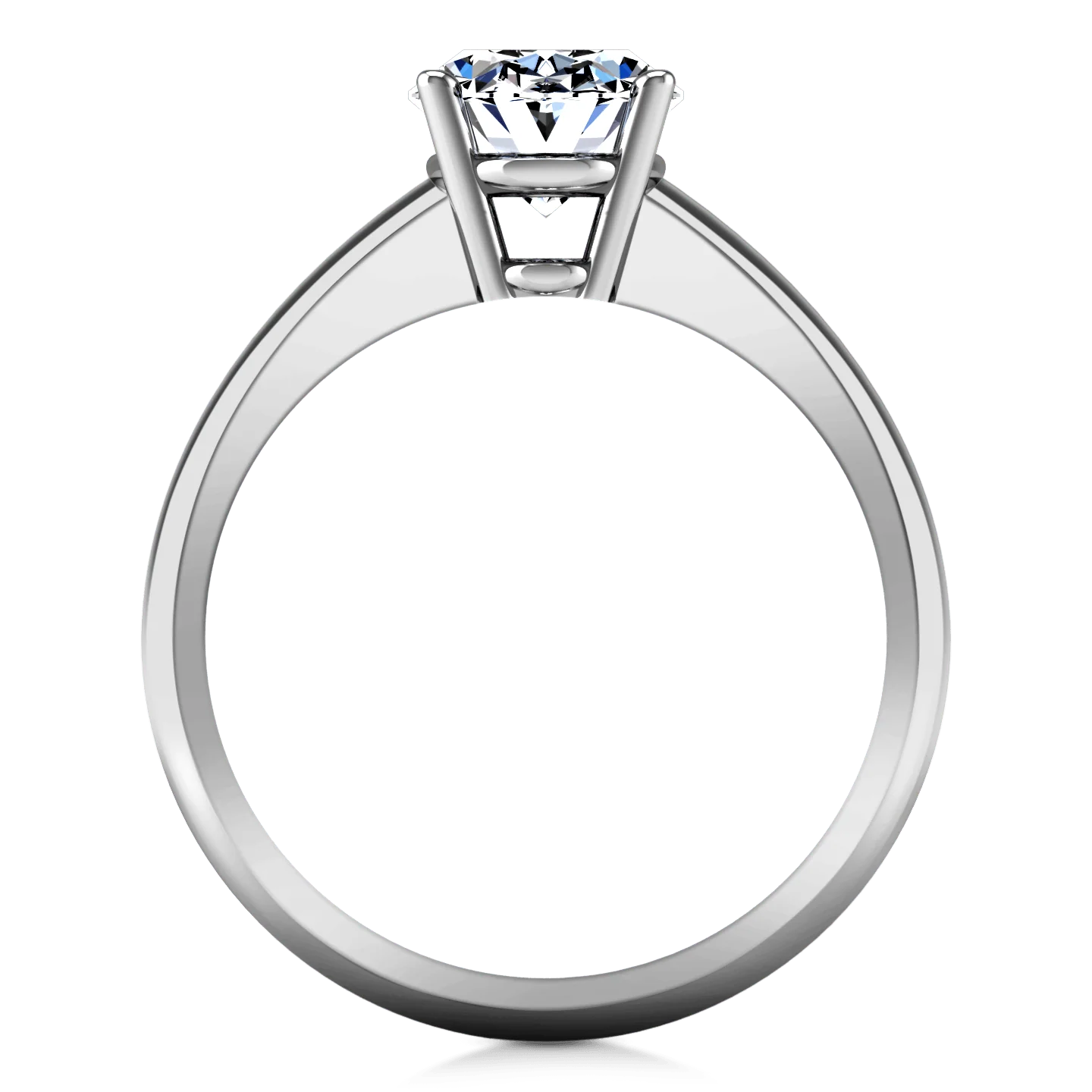 Oval Diamond Solitaire Engagement Ring Daniela 14K White Gold - Image 4