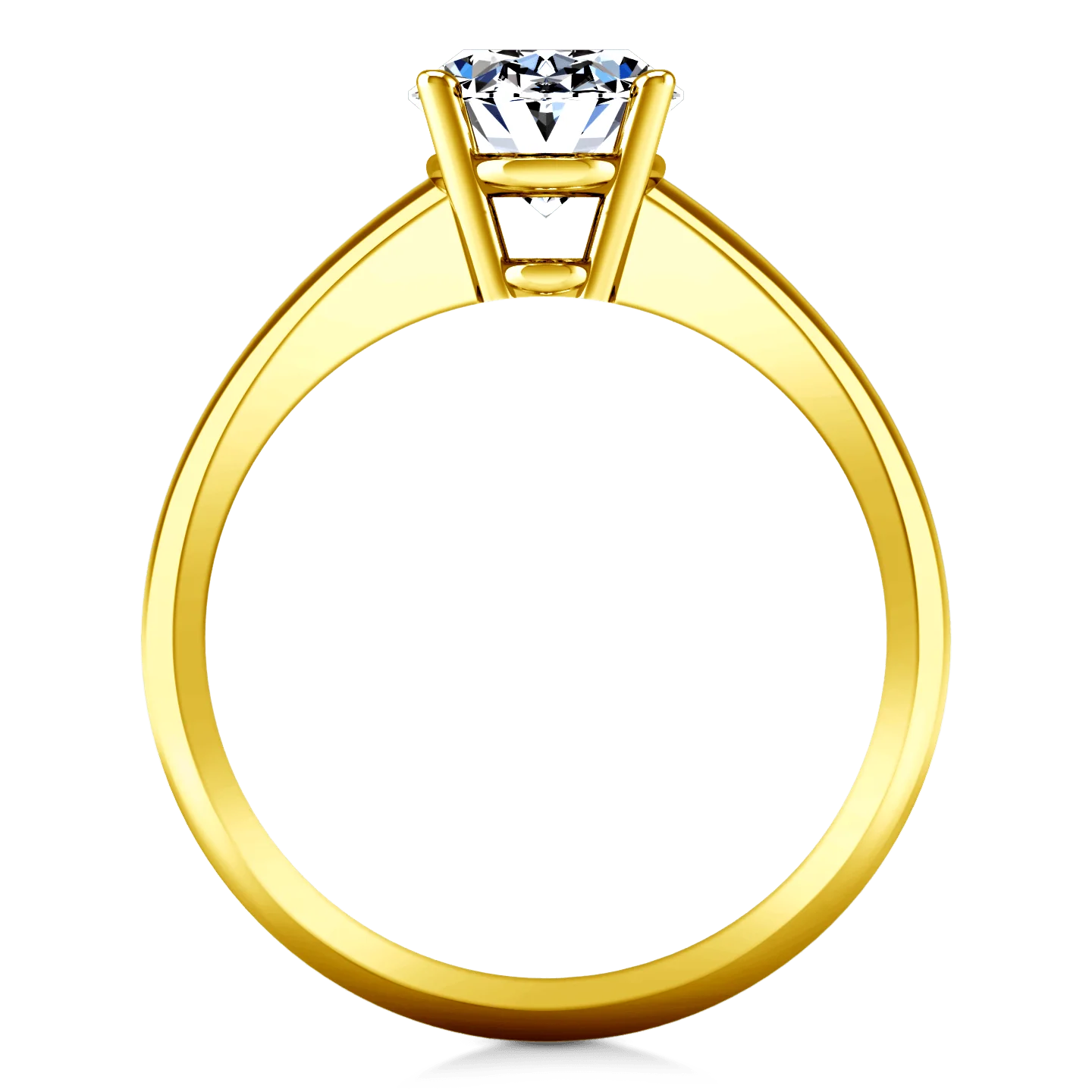 Solitaire Diamond Engagement Ring Daniela 14K Yellow Gold - Image 3