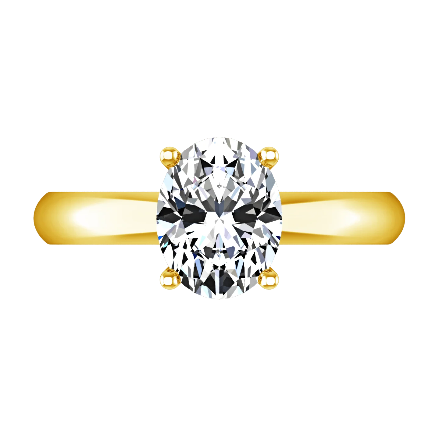 Solitaire Diamond Engagement Ring Daniela 14K Yellow Gold - Image 4