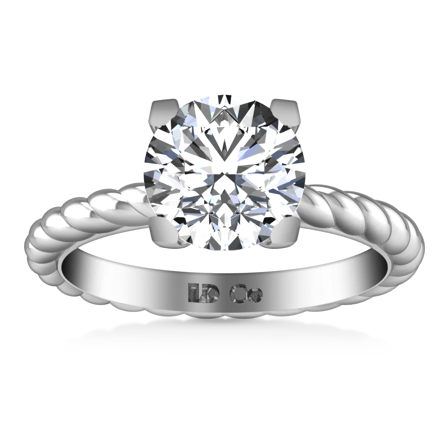 Round Diamond Solitaire Engagement Ring Ellery 14K White Gold
