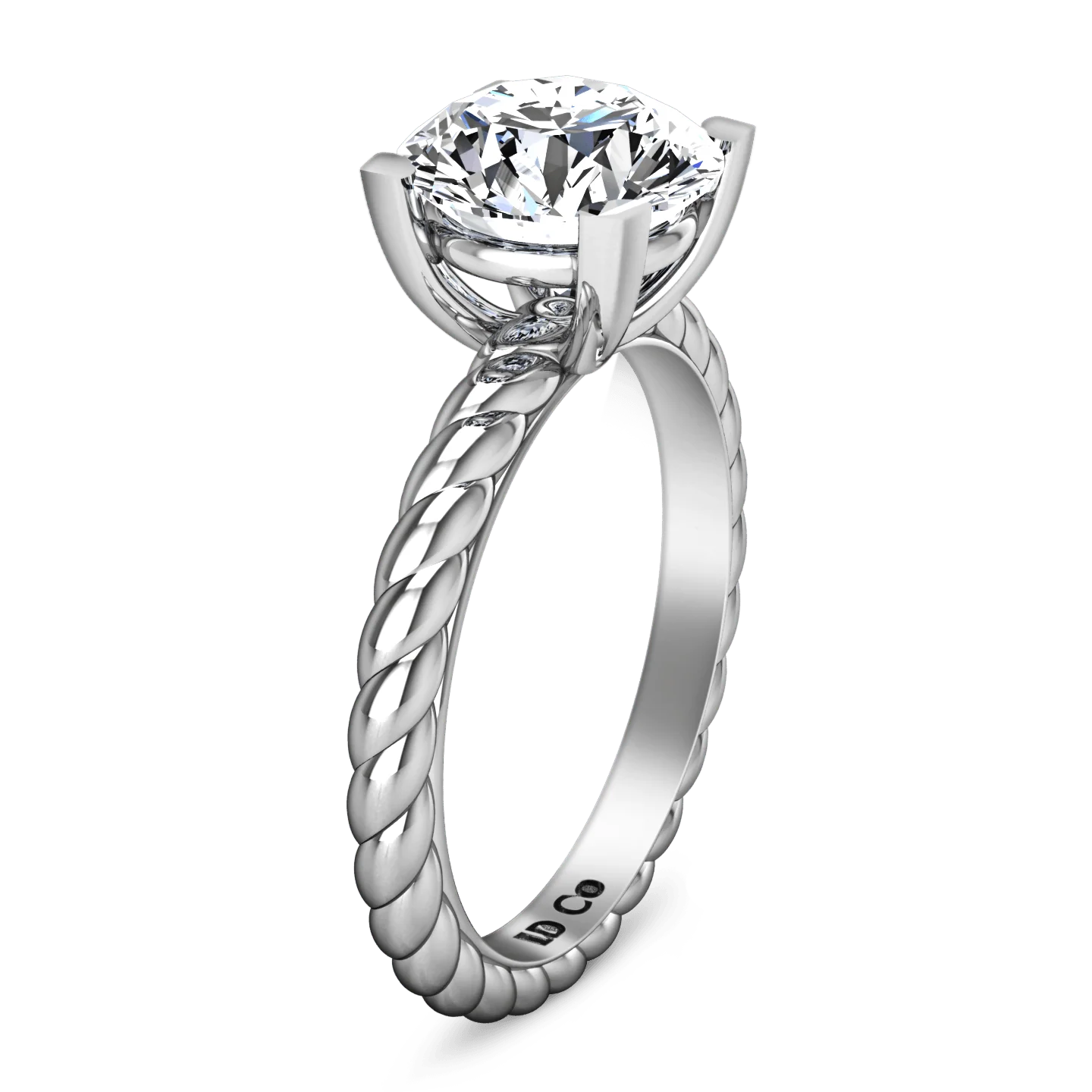 Round Diamond Solitaire Engagement Ring Ellery 14K White Gold - Image 2
