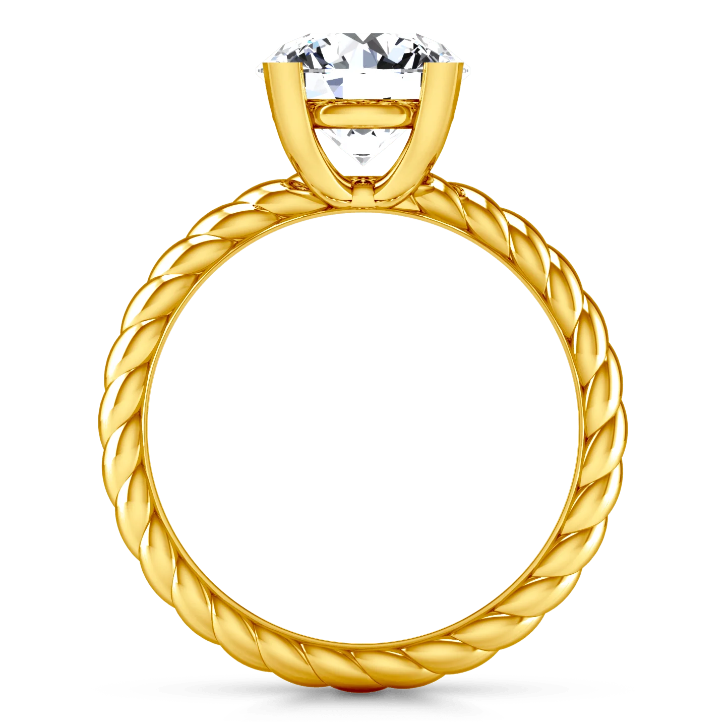 Solitaire Diamond Engagement Ring Ellery 14K Yellow Gold - Image 3