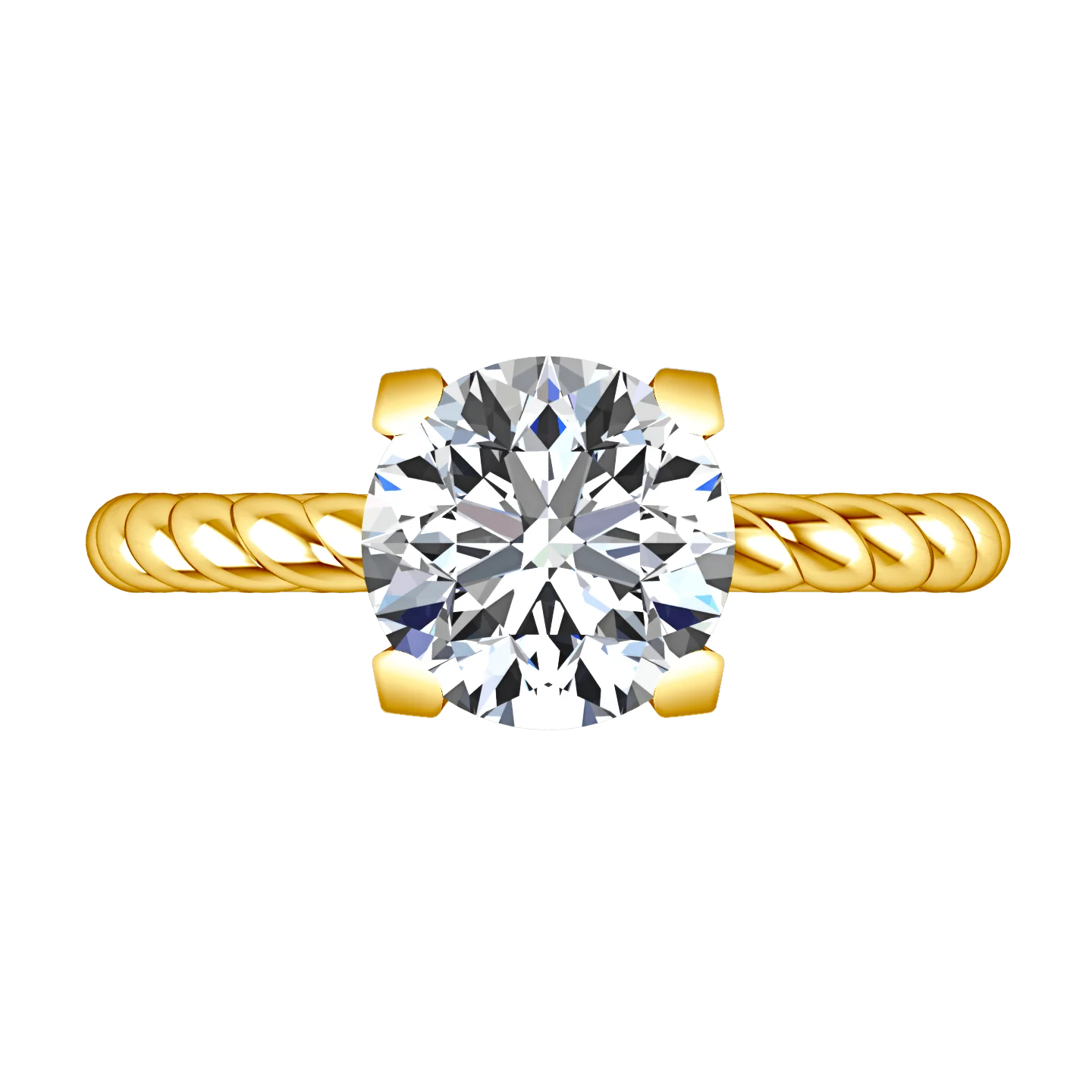 Solitaire Diamond Engagement Ring Ellery 14K Yellow Gold - Image 4