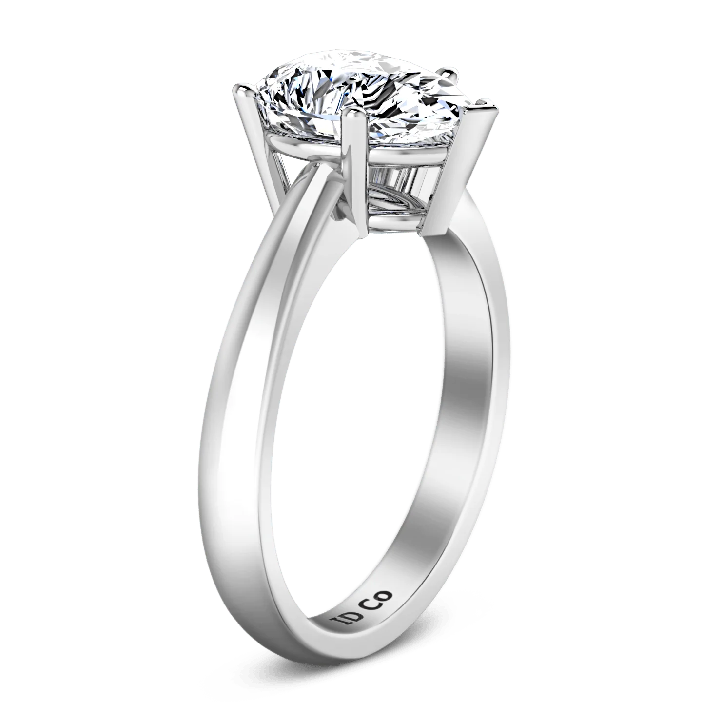 Solitaire Pear Diamond Engagement Ring Hillary 14K White Gold - Image 2