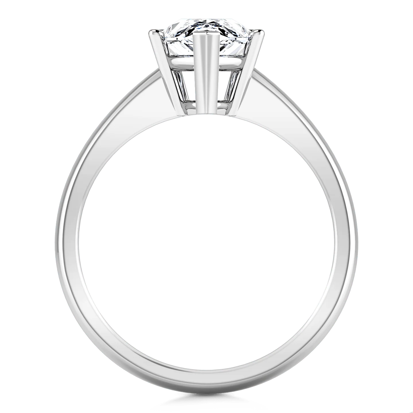 Solitaire Pear Diamond Engagement Ring Hillary 14K White Gold - Image 4