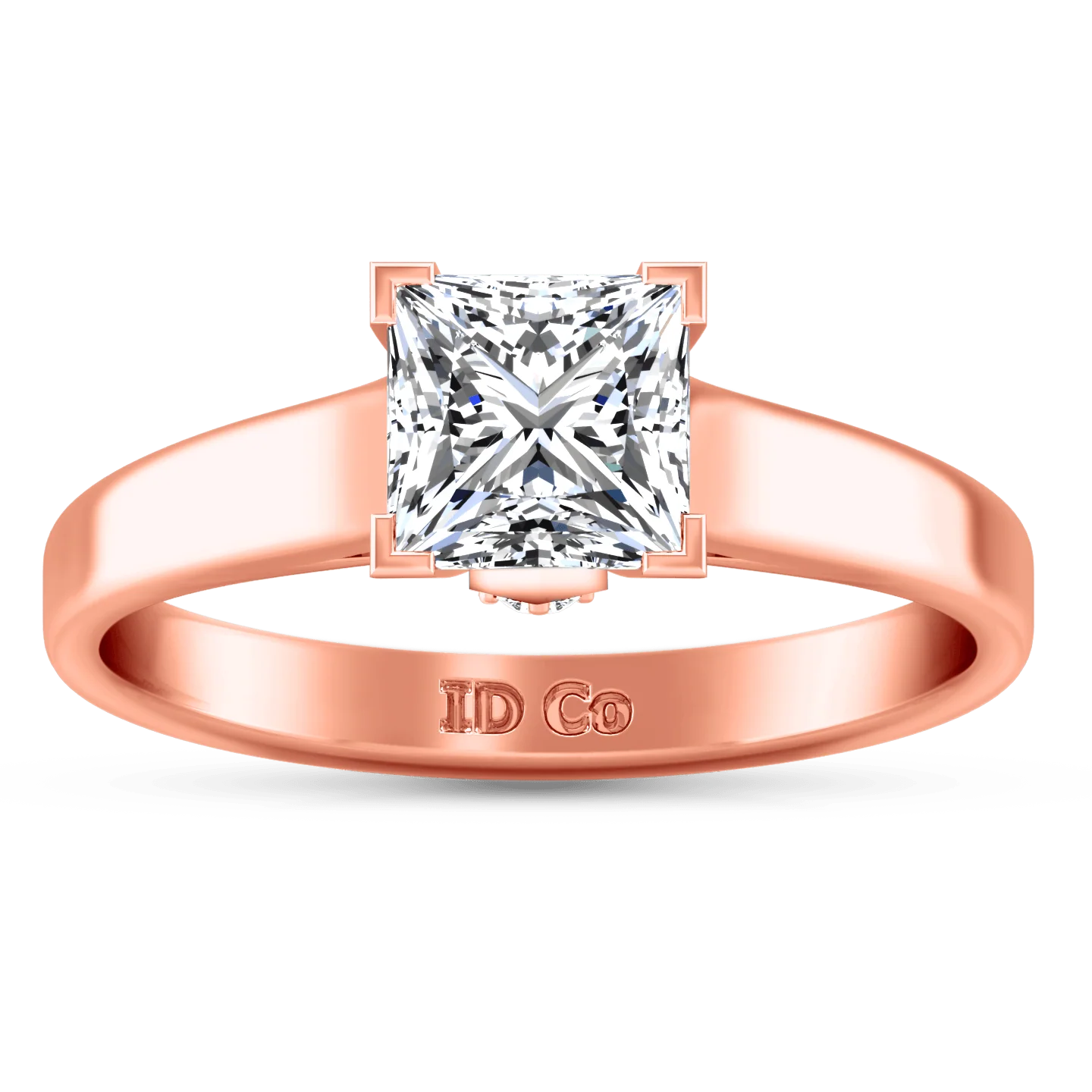 Solitaire Diamond Princess Cut Engagement Ring Holly 14K Rose Gold
