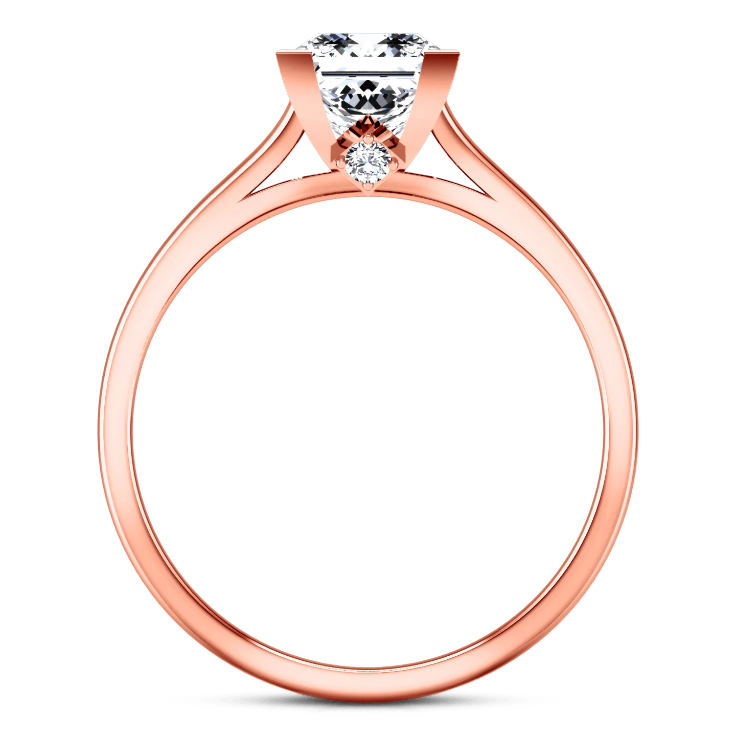 Solitaire Diamond Princess Cut Engagement Ring Holly 14K Rose Gold - Image 3