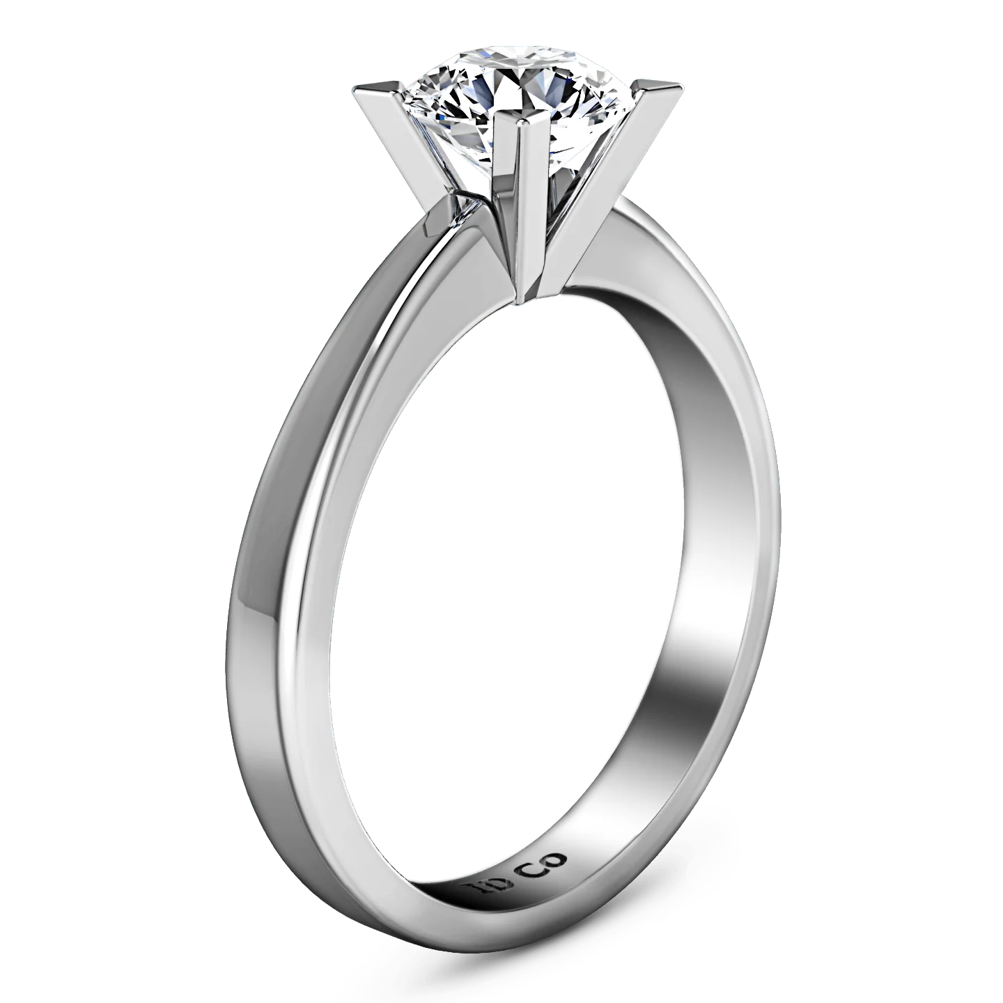 Round Diamond Solitaire Engagement Ring Icon 14K White Gold - Image 2
