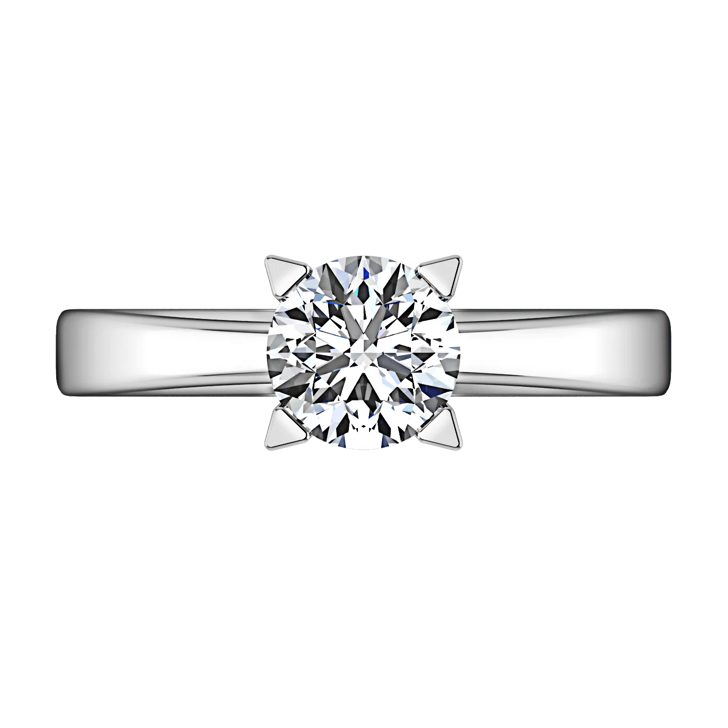 Round Diamond Solitaire Engagement Ring Icon 14K White Gold - Image 3