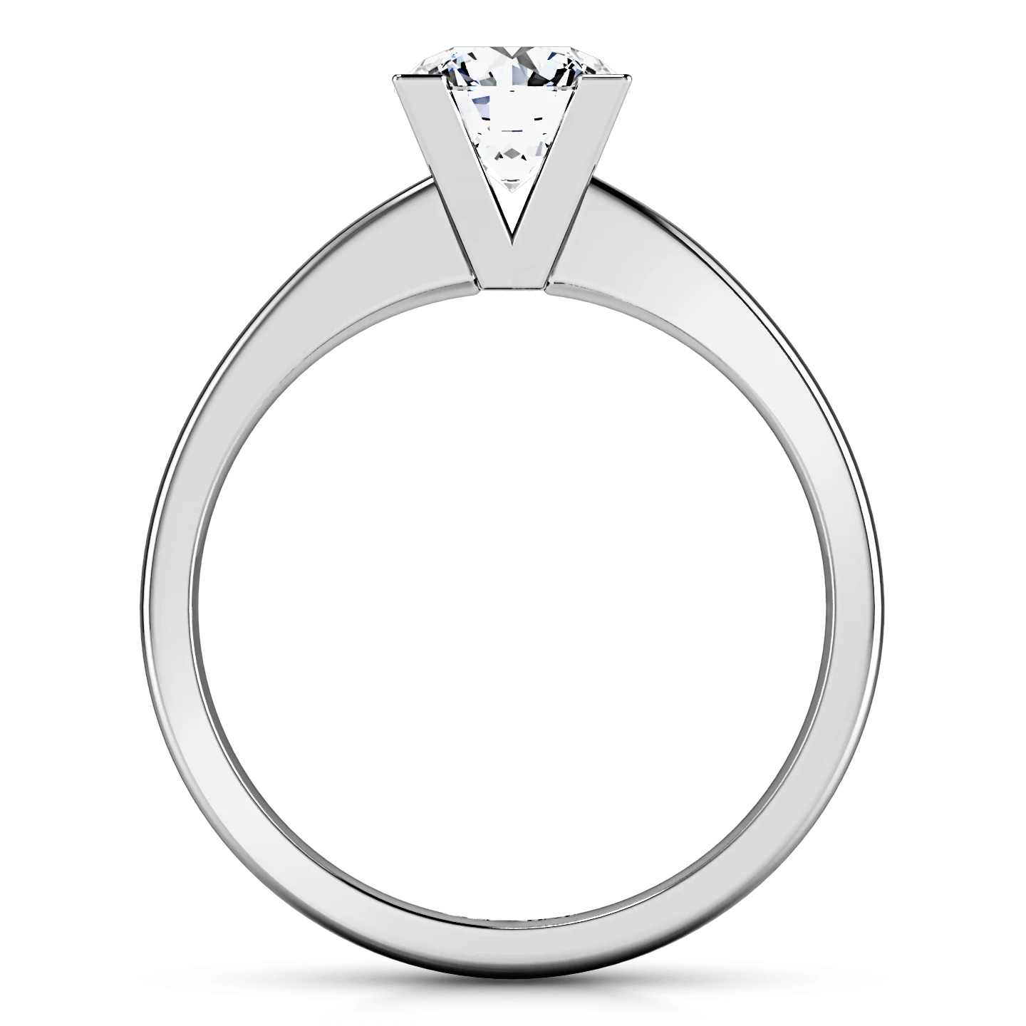 Round Diamond Solitaire Engagement Ring Icon 14K White Gold - Image 4