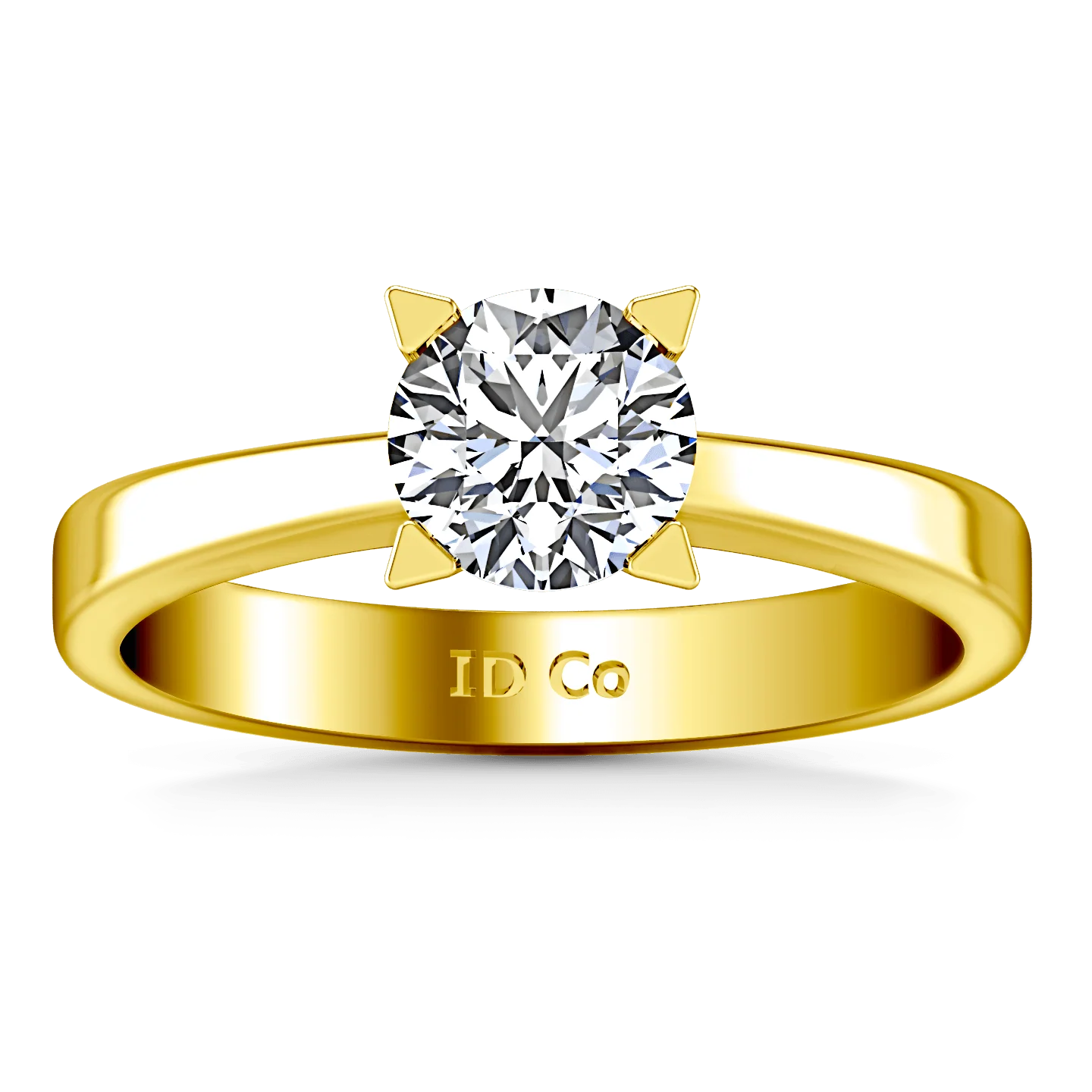Solitaire Diamond Engagement Ring Icon 14K Yellow Gold