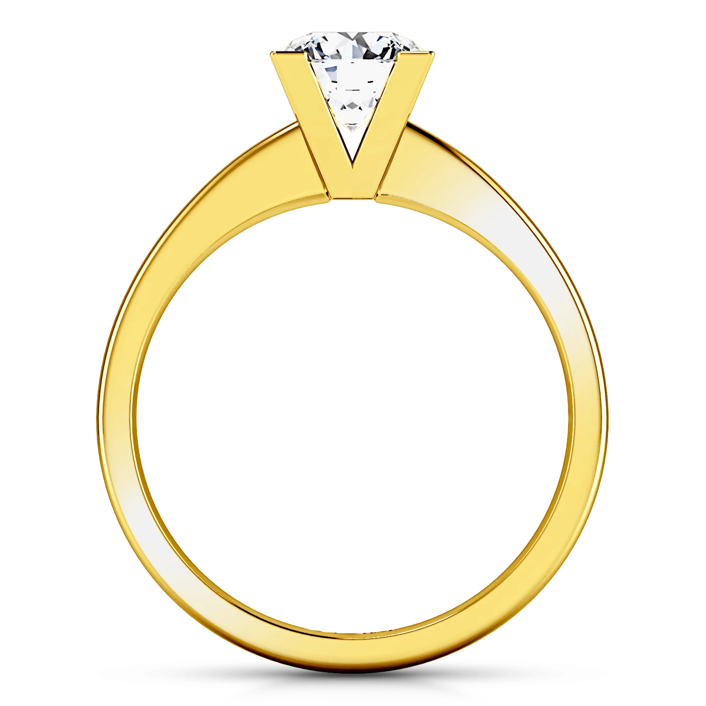 Solitaire Diamond Engagement Ring Icon 14K Yellow Gold - Image 3