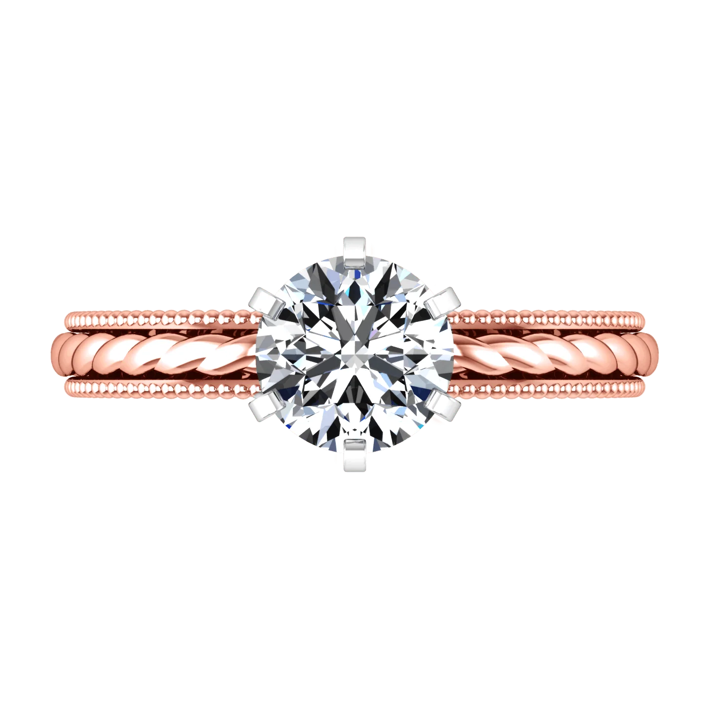 Solitaire Diamond Engagement Ring Janet 14K Rose Gold - Image 4