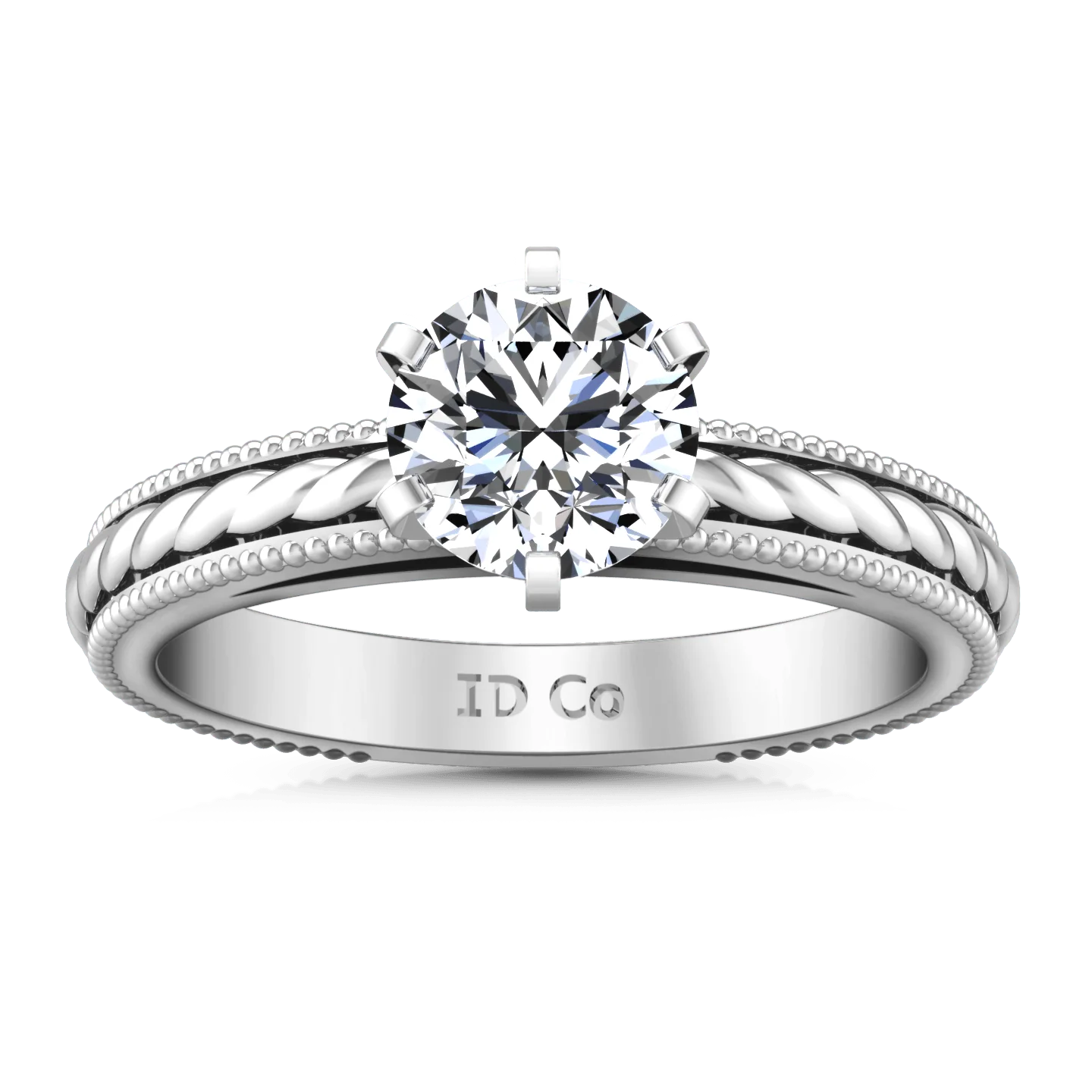 Round Diamond Solitaire Engagement Ring Janet 14K White Gold