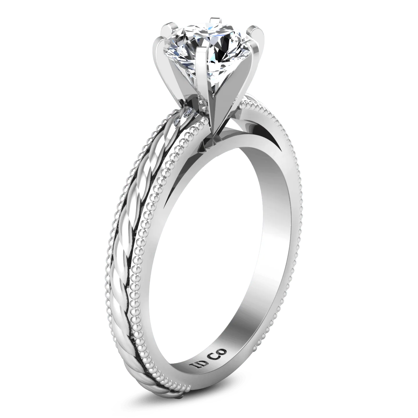 Round Diamond Solitaire Engagement Ring Janet 14K White Gold - Image 2