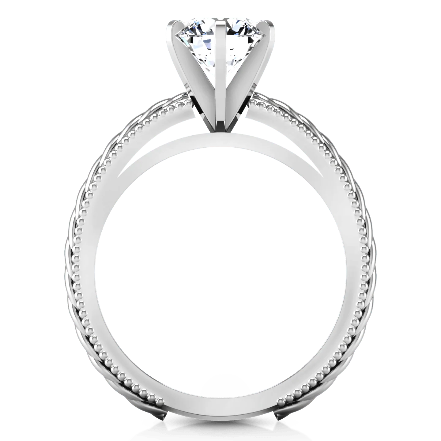 Round Diamond Solitaire Engagement Ring Janet 14K White Gold - Image 3