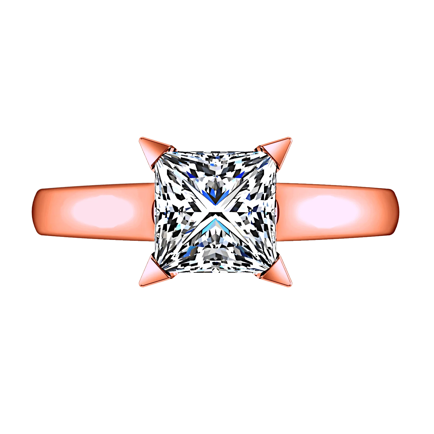 Solitaire Diamond Engagement Ring Jenny 14K Rose Gold - Image 3