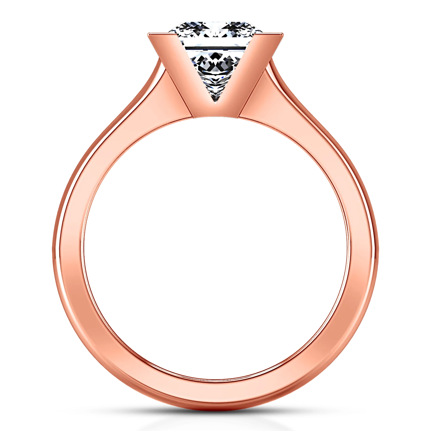 Solitaire Diamond Engagement Ring Jenny 14K Rose Gold - Image 4