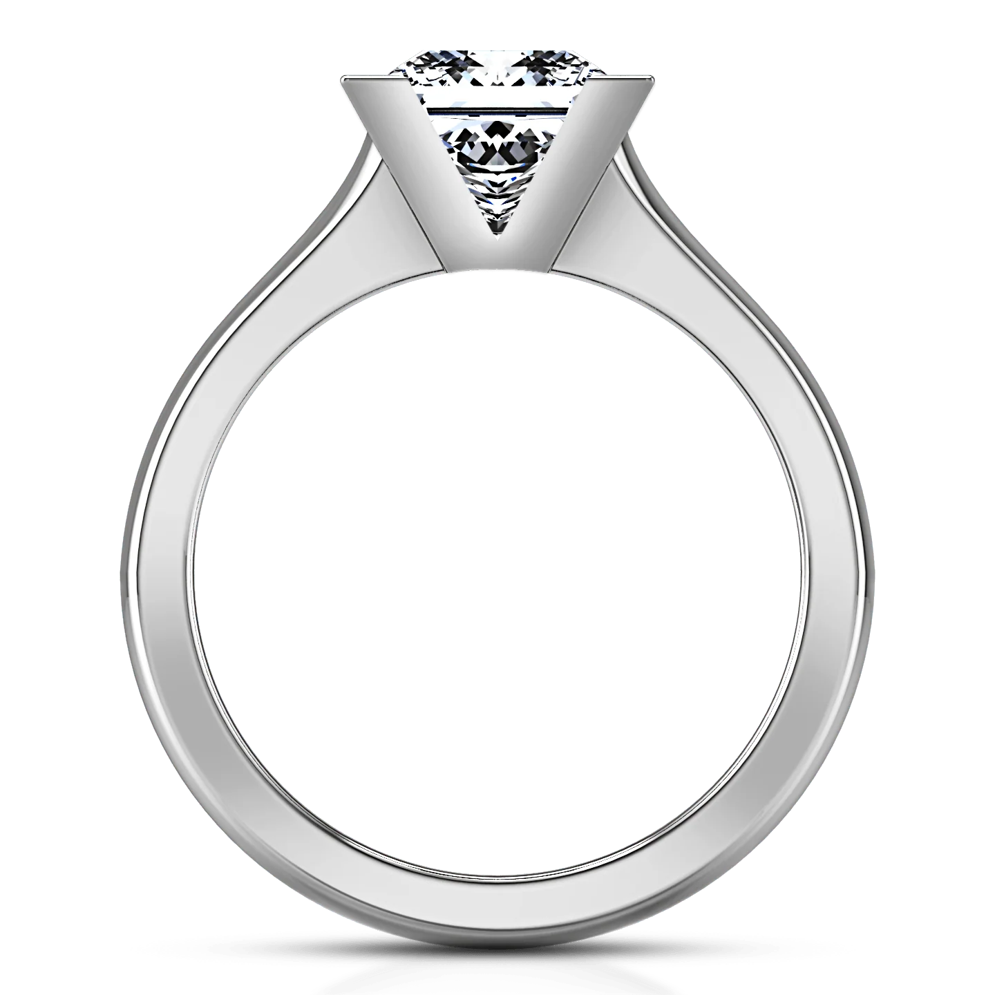 Solitaire Princess Cut Diamond Engagement Ring Jenny 14K White Gold - Image 4