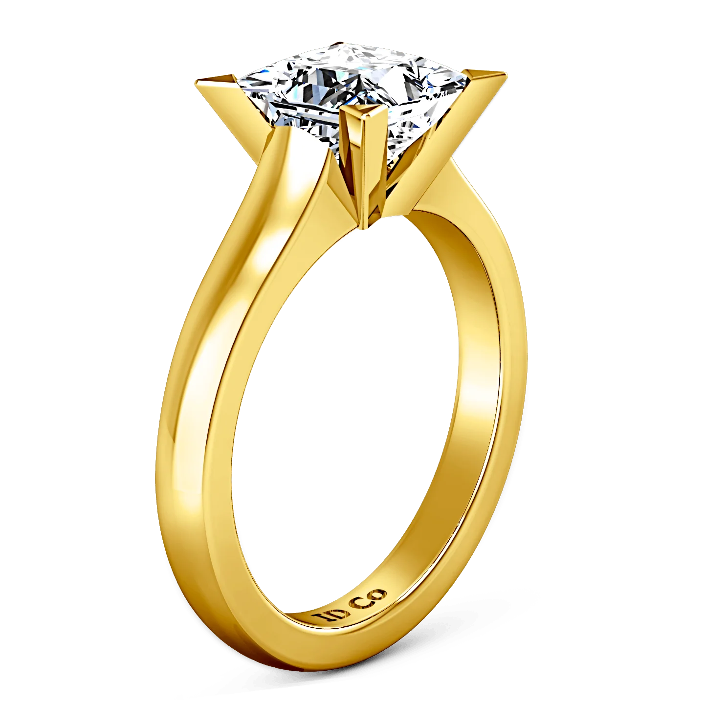 Solitaire Diamond Engagement Ring Jenny 14K Yellow Gold - Image 2
