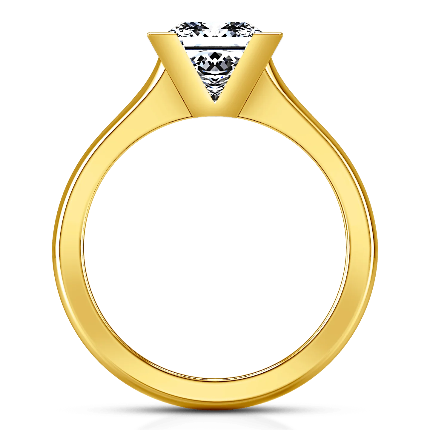 Solitaire Diamond Engagement Ring Jenny 14K Yellow Gold - Image 3