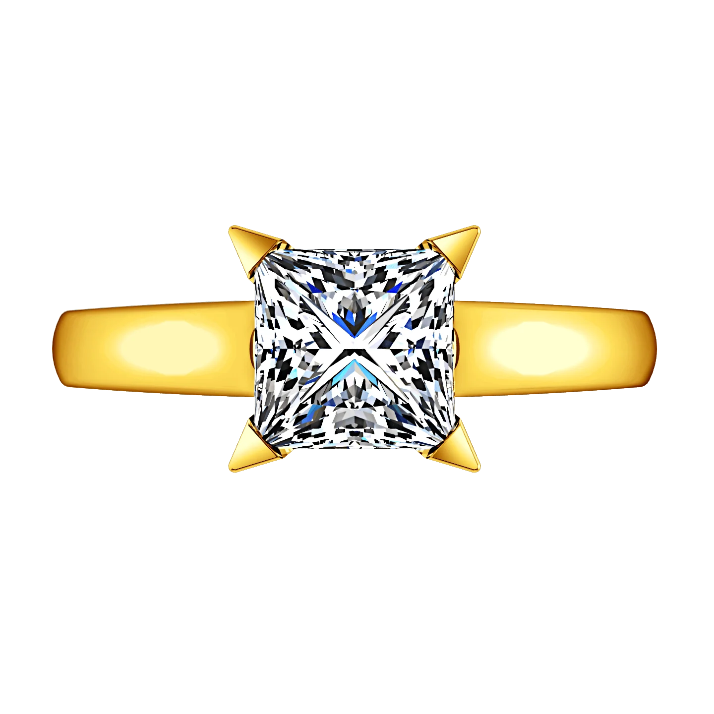 Solitaire Diamond Engagement Ring Jenny 14K Yellow Gold - Image 4