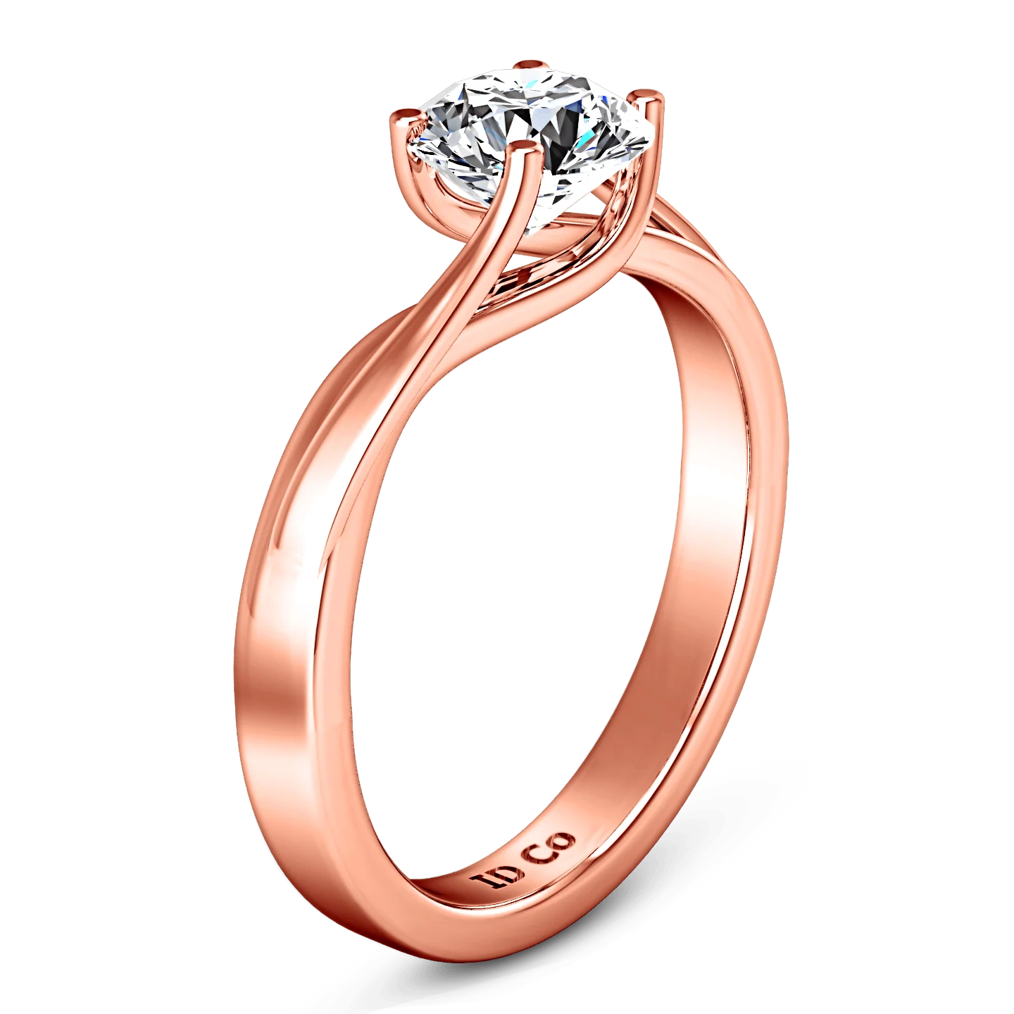 Solitaire Diamond Engagement Ring Laurel 14K Rose Gold - Image 2
