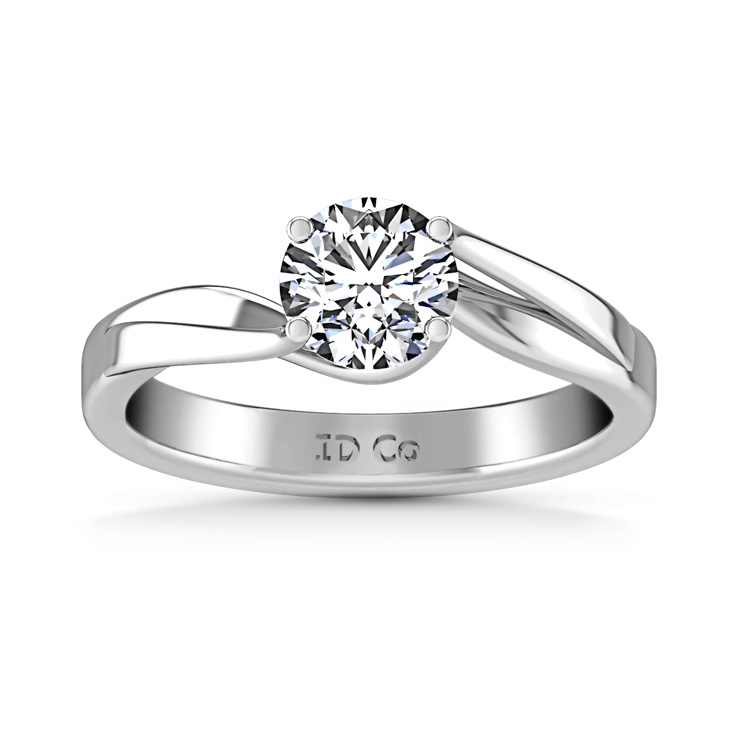 Round Diamond Solitaire Engagement Ring Laurel 14K White Gold